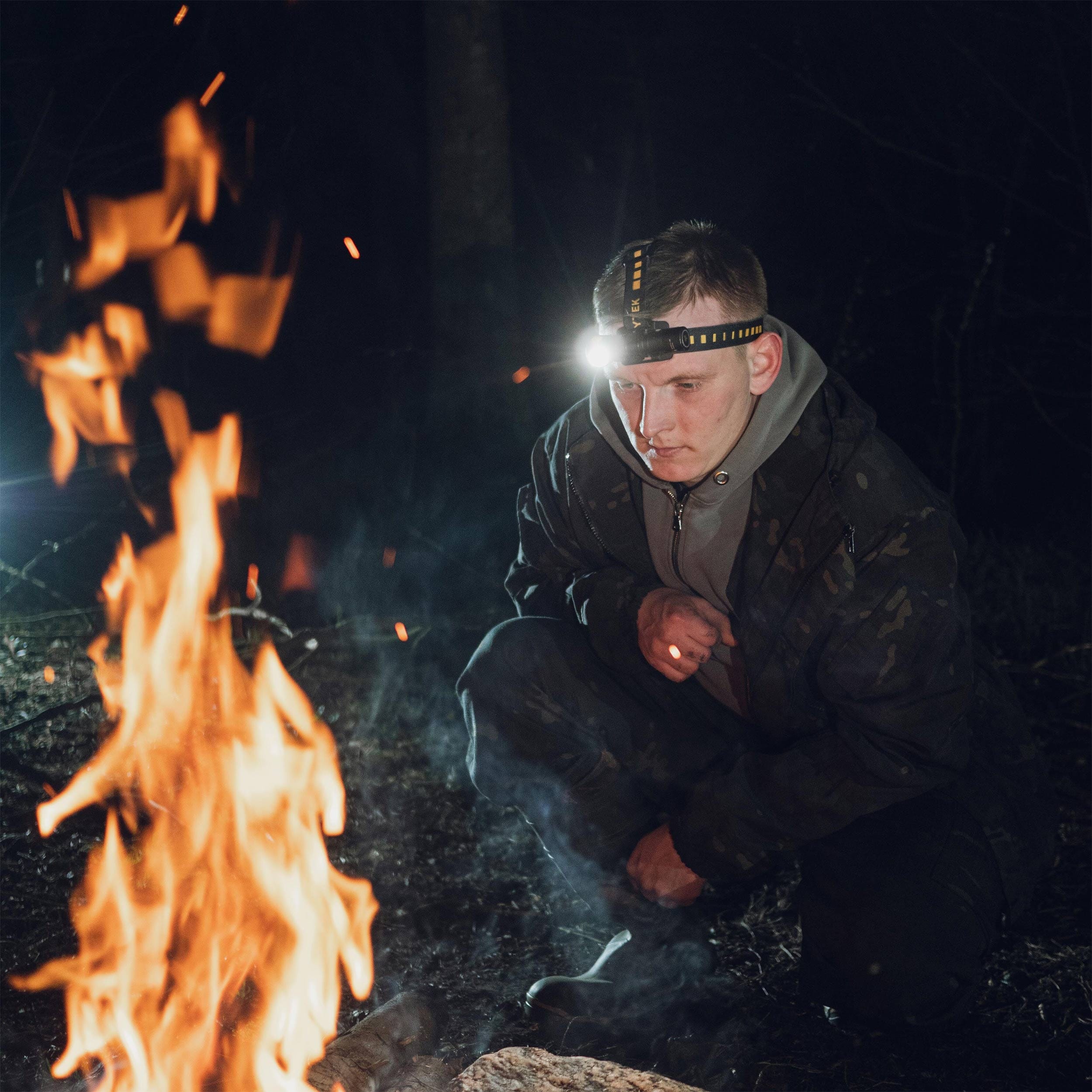 Latarka czołowa i kątowa Armytek Wizard C2 Pro Nichia Magnet USB Yellow PCB - 1600 lumenów