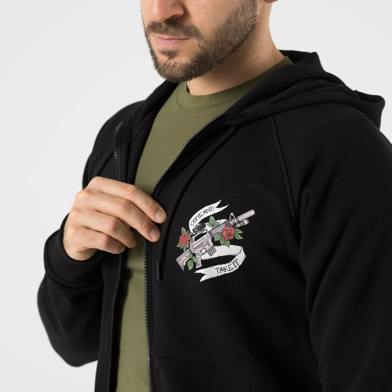 Bluza Helikon Full-Zip Come And Take It Hoodie - Black