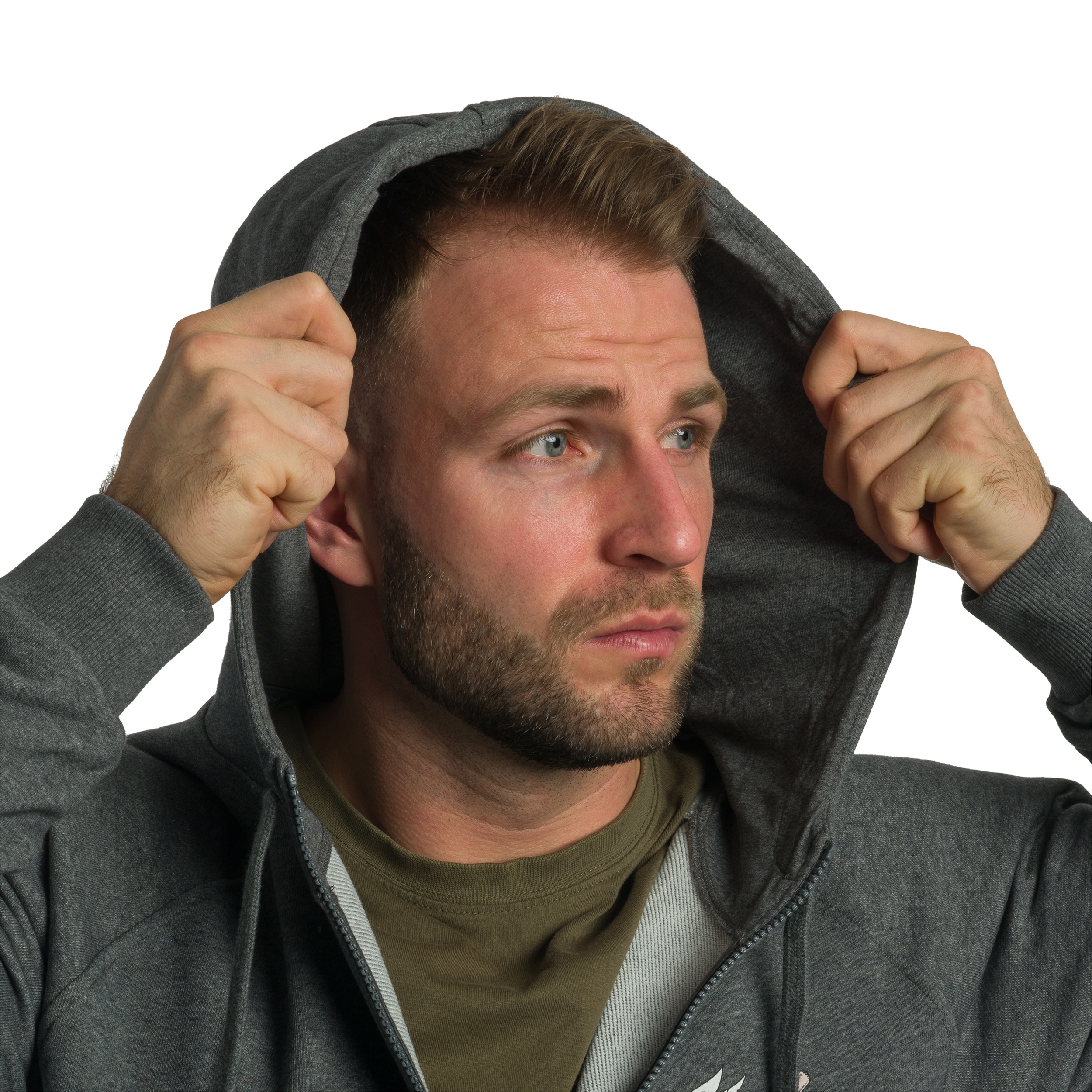 Bluza Helikon Full-Zip Come And Take It Hoodie - Mid Grey Melange