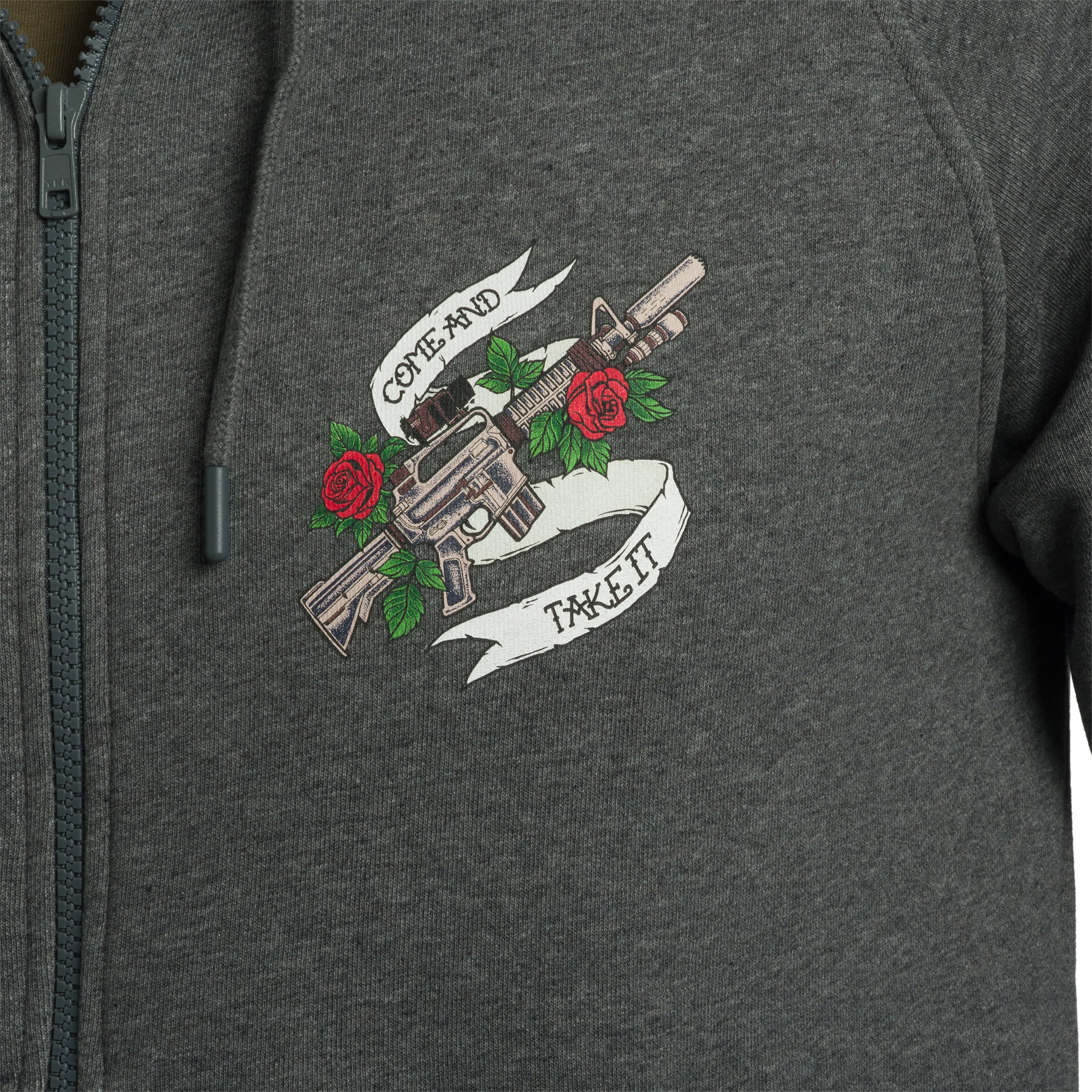 Bluza Helikon Full-Zip Come And Take It Hoodie - Mid Grey Melange