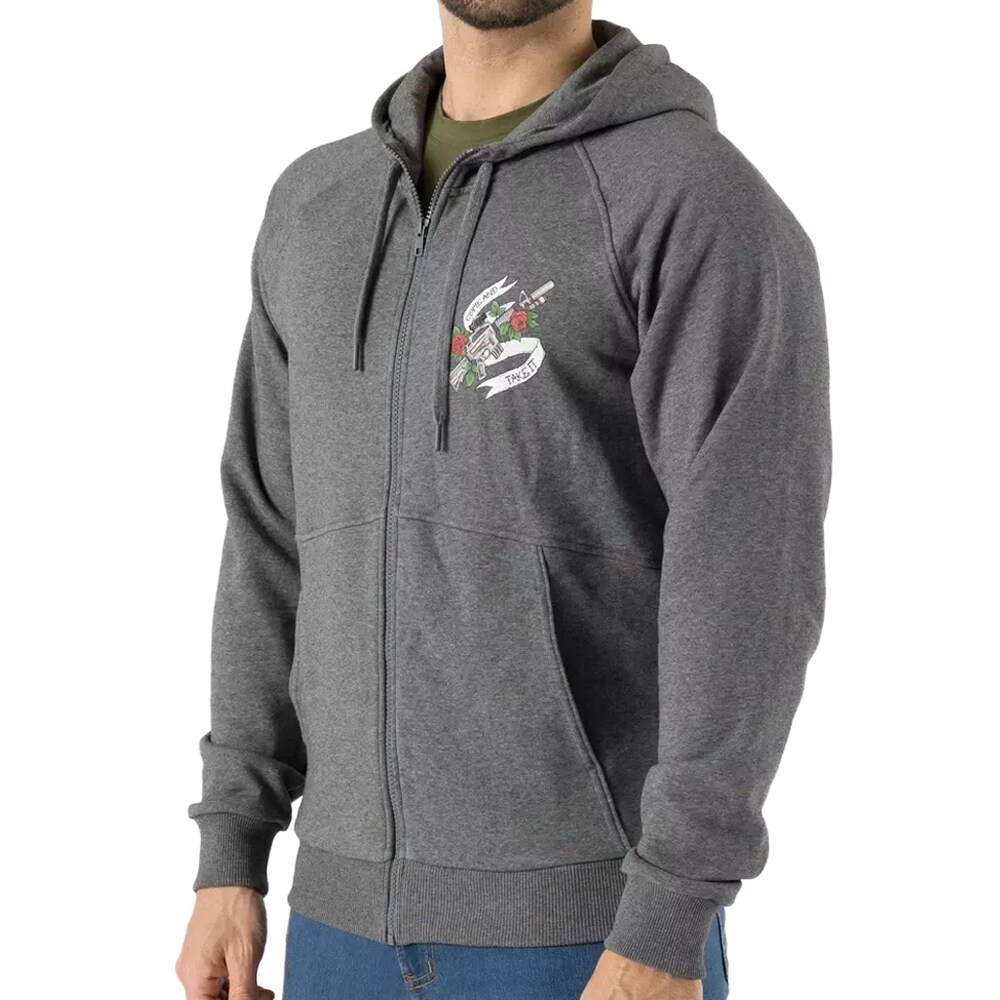 Bluza Helikon Full-Zip Come And Take It Hoodie - Mid Grey Melange