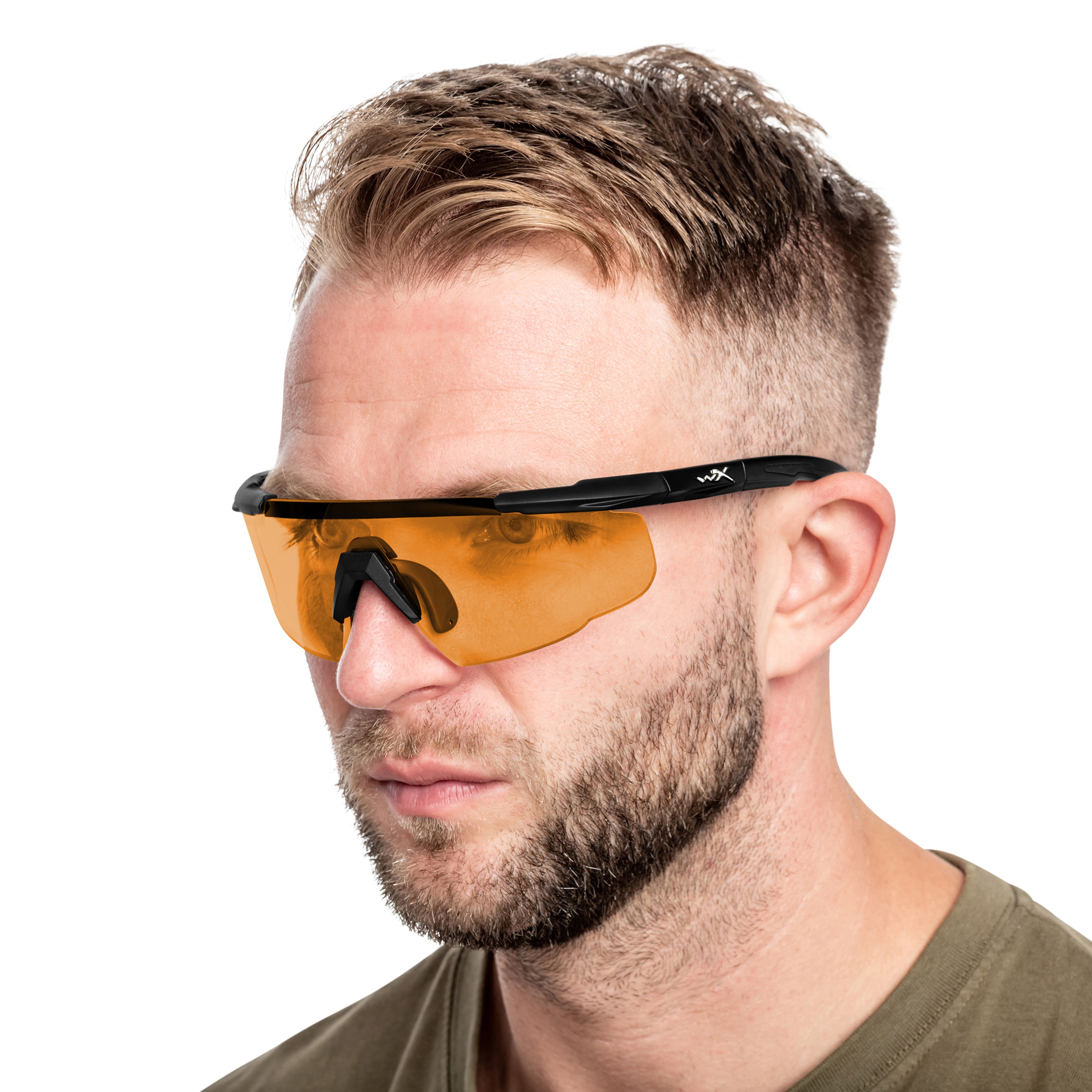 Okulary taktyczne Wiley X Saber Advanced Set 3in1 - Grey/Clear/Light Rust/Matte Black + Anti-Fog Cleaner Kit - zestaw