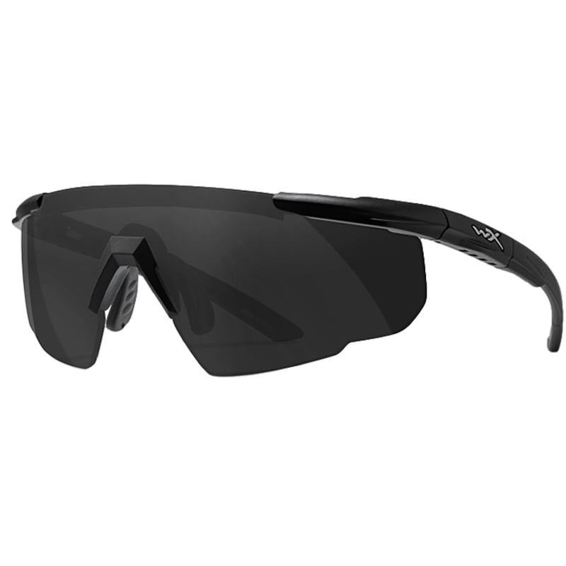 Okulary taktyczne Wiley X Saber Advanced - Grey/Matte Black + Anti-Fog Cleaner Kit - zestaw