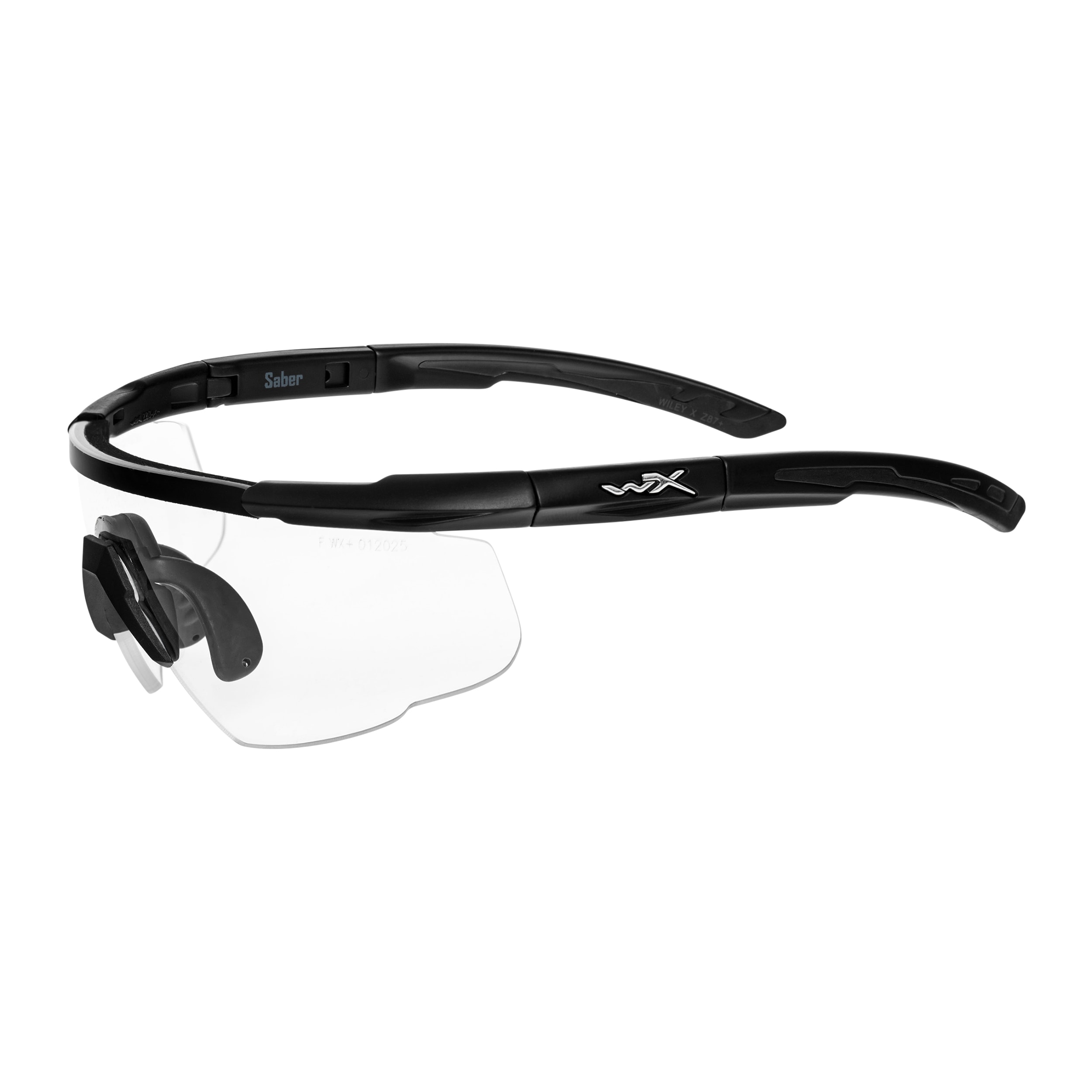 Okulary taktyczne Wiley X Saber Advanced - Clear Matte Black + Anti-Fog Cleaner Kit - zestaw
