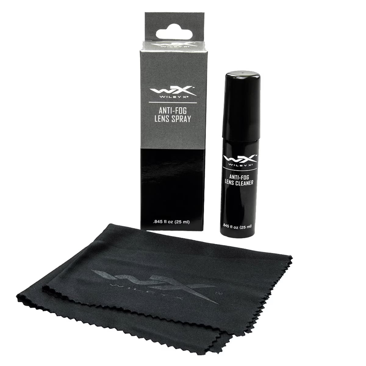 Okulary taktyczne Wiley X Contend - Captivate Polarized Blue Mirror/Matte Graphite + Anti-Fog Cleaner Kit - zestaw