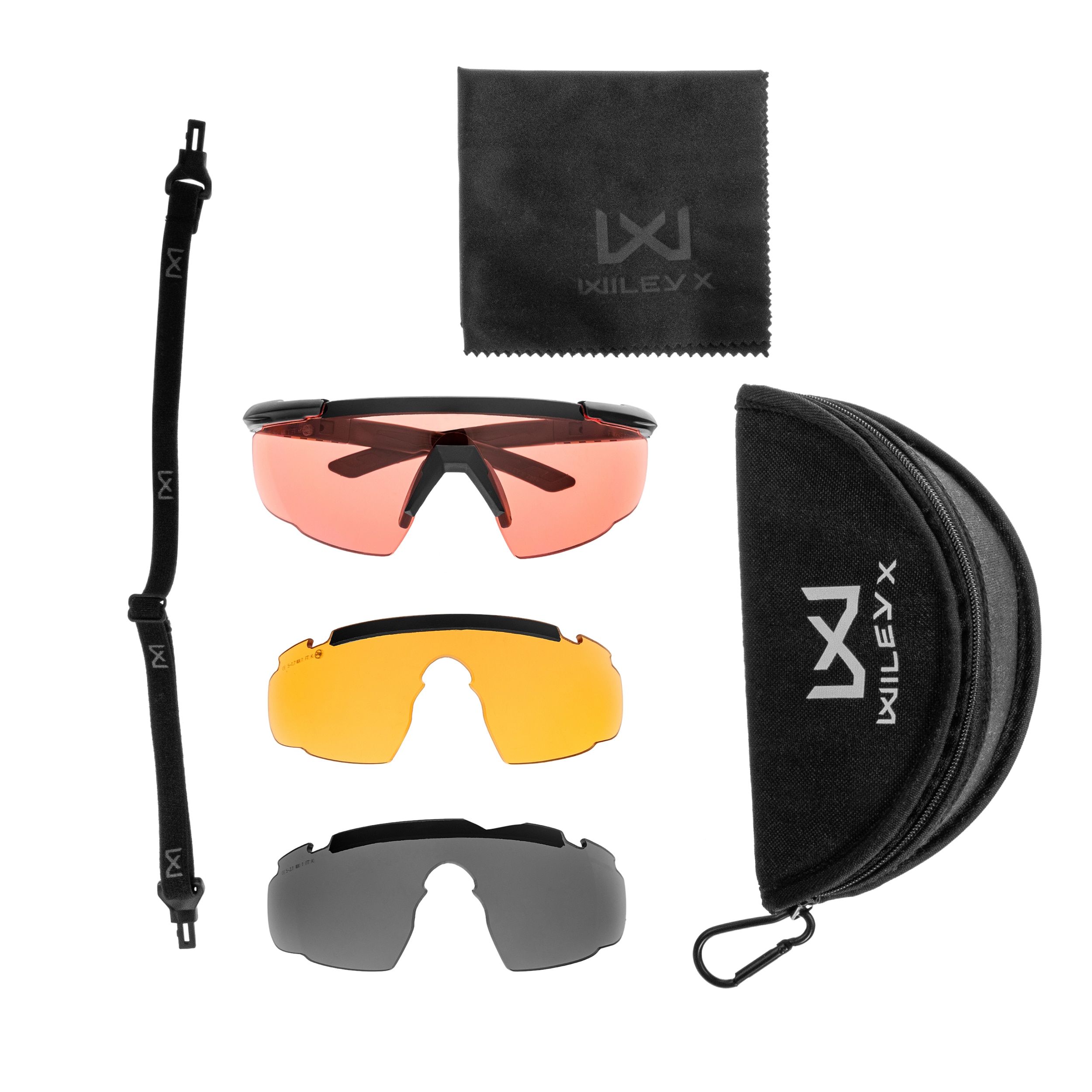 Тактичні окуляри Wiley X Saber Advanced Set 3in1 - Smoke/Rust/Vermillion/Matte Black + Anti-Fog Cleaner Kit - набір