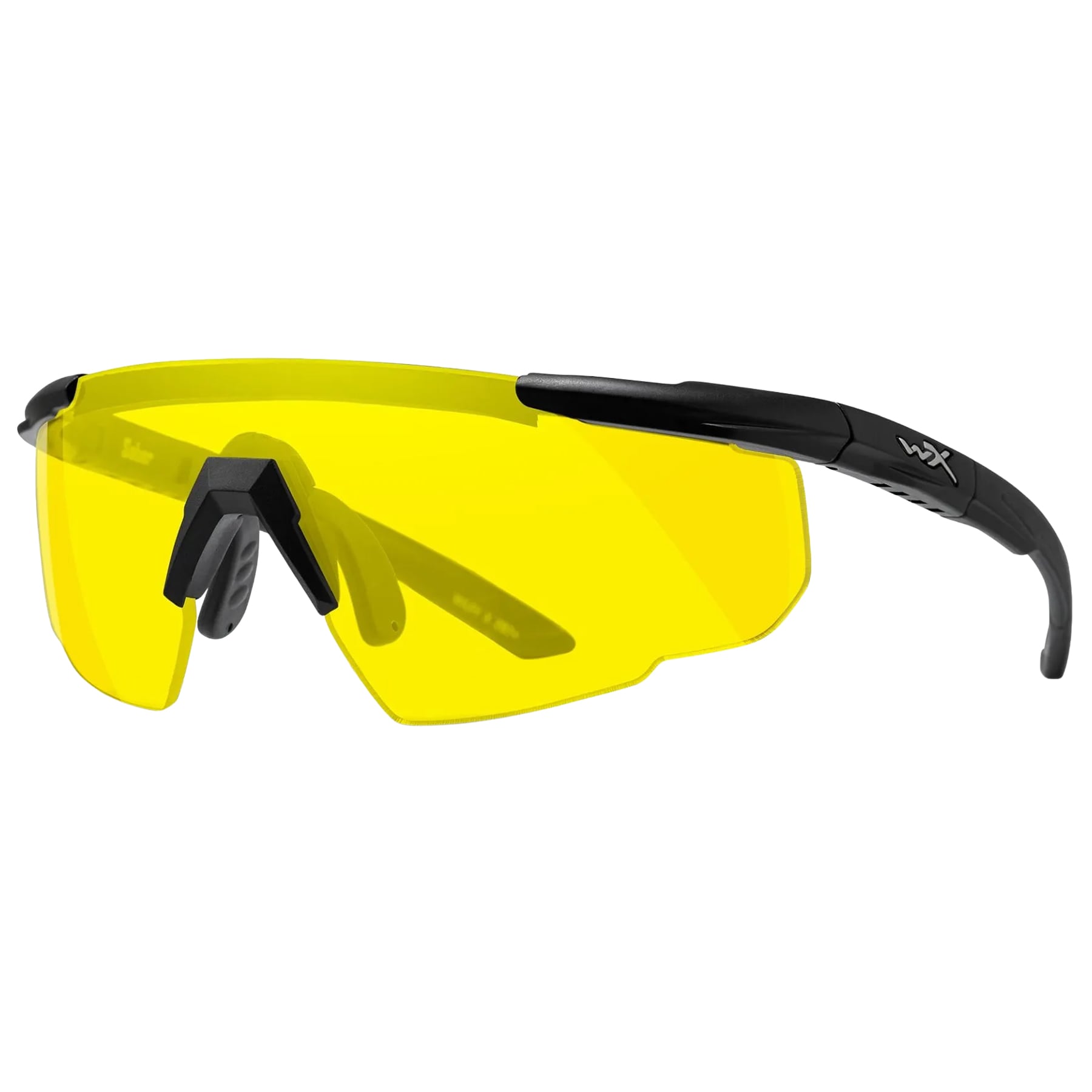 Okulary taktyczne Wiley X Saber Advanced - Yellow/Matte Black + Anti-Fog Cleaner Kit - zestaw