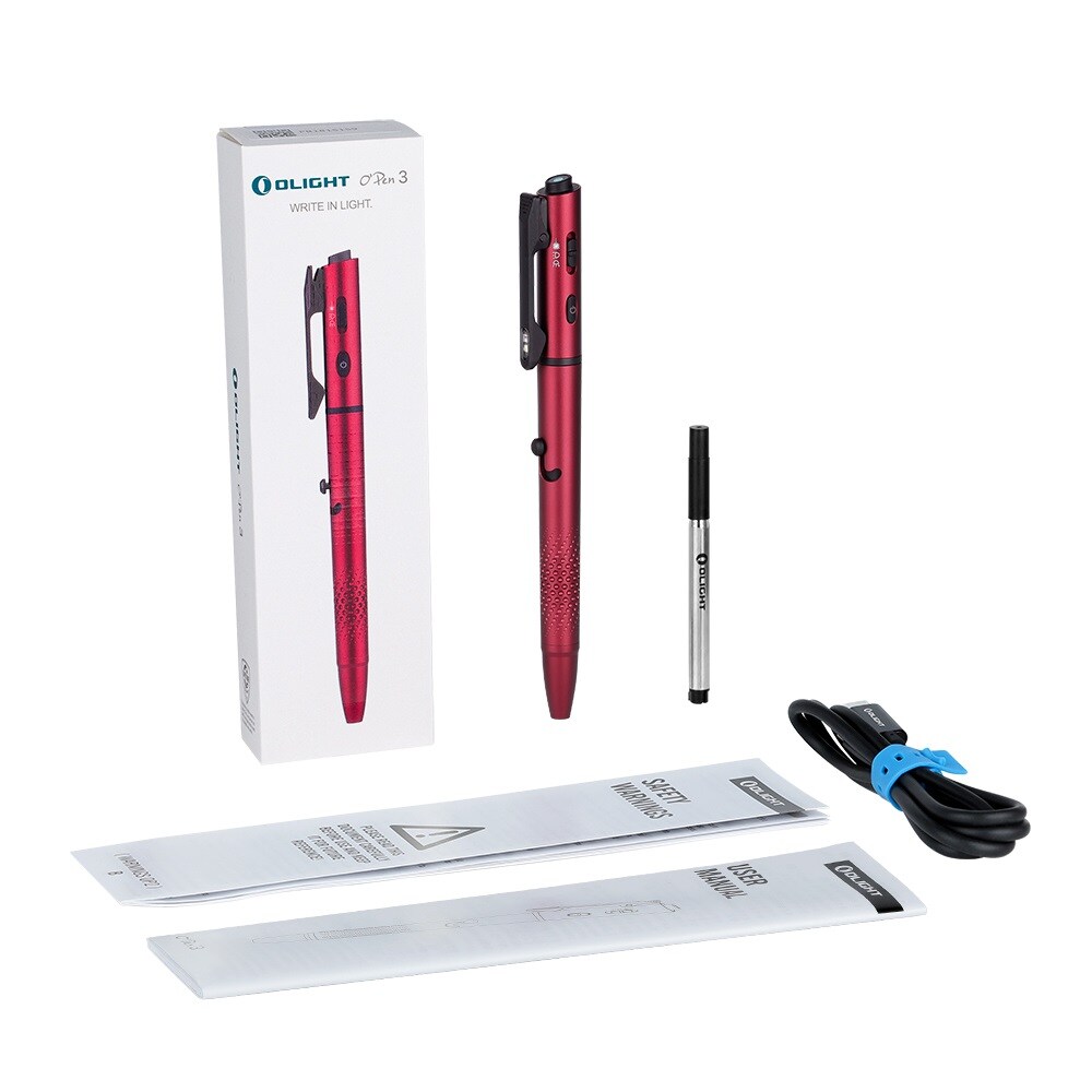 Ліхтарик-ручка Olight O'Pen 3 Wine Red - 120 люменів