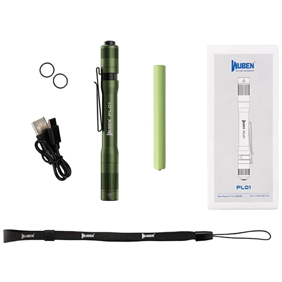 Latarka Wuben PL01 Black 650 lumenów - Army Green