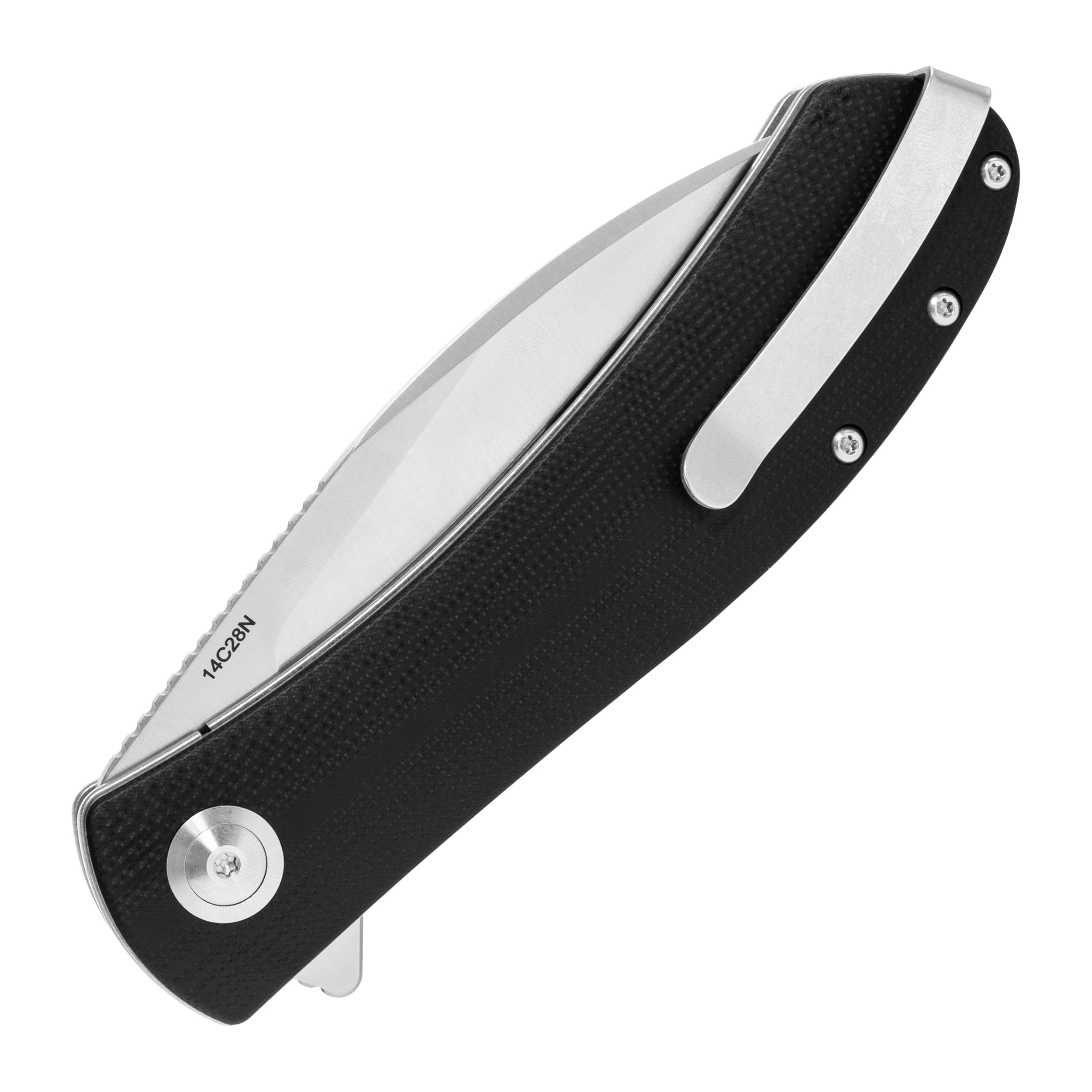 Nóż składany Trollsky Knives Mandu XL 14C28N - Satin/Black G10