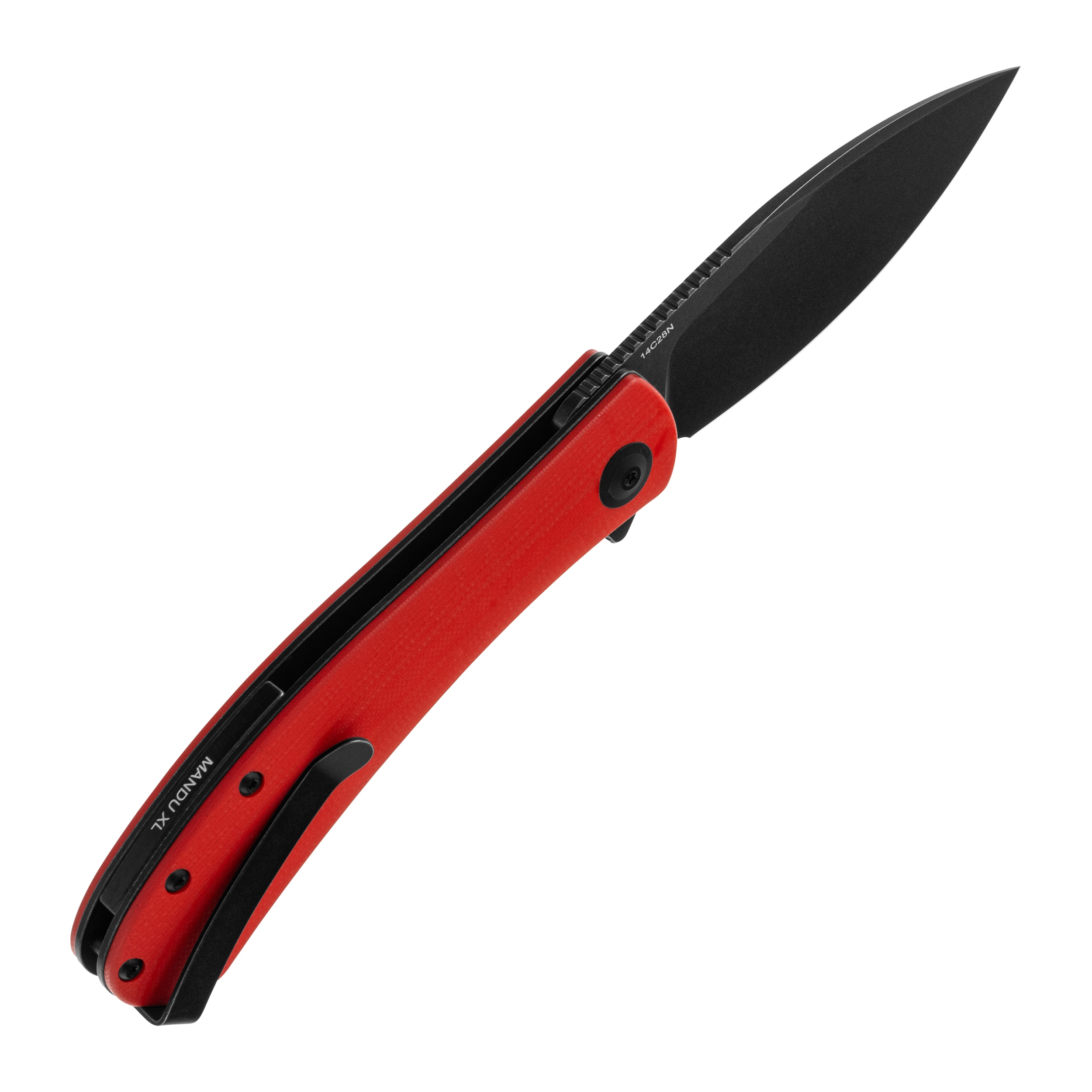Nóż składany Trollsky Knives Mandu XL 14C28N - Black/Red G10