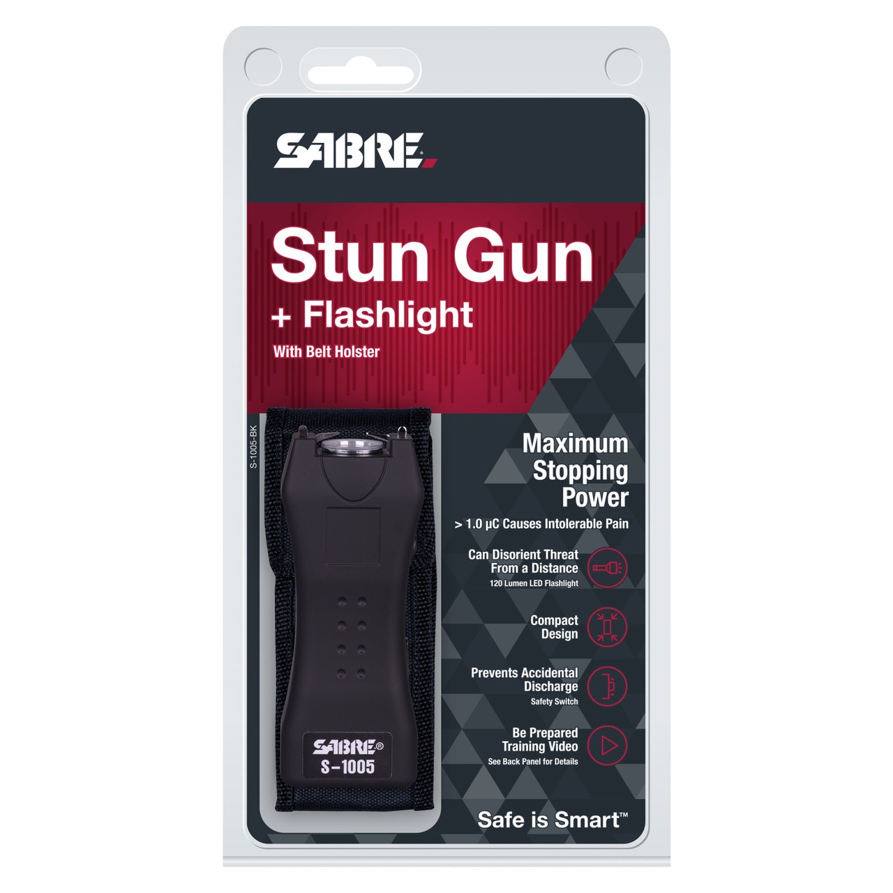 Paralizator Sabre Mini Stun Gun z latarką LED 120 lumenów