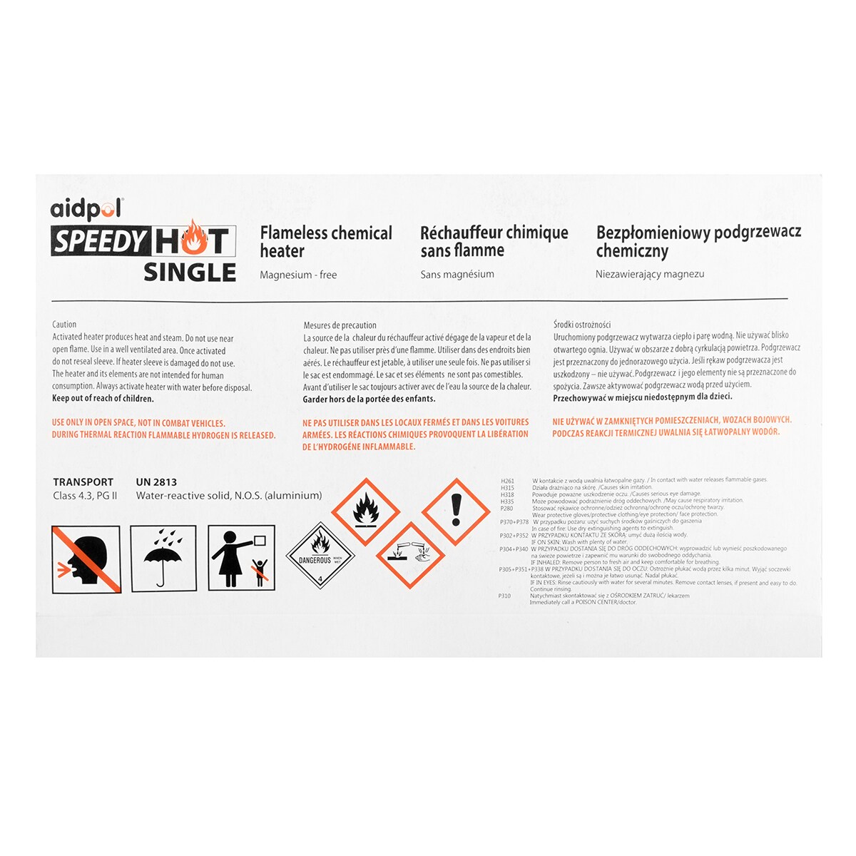 Bezpłomieniowy podgrzewacz do posiłków Aidpol Speedy Hot Single - 3 szt.