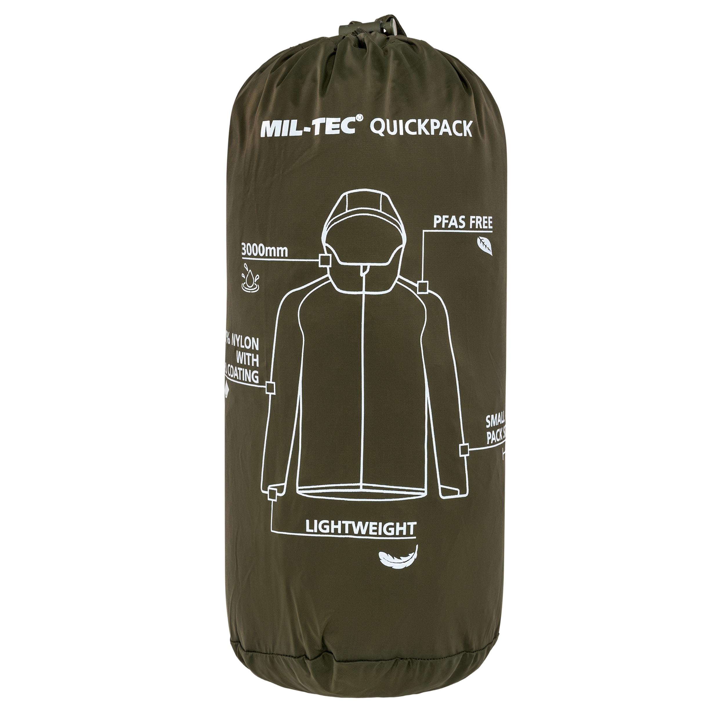 Kurtka Mil-Tec Wet Weather Jacket Quickpack - Olive Drab