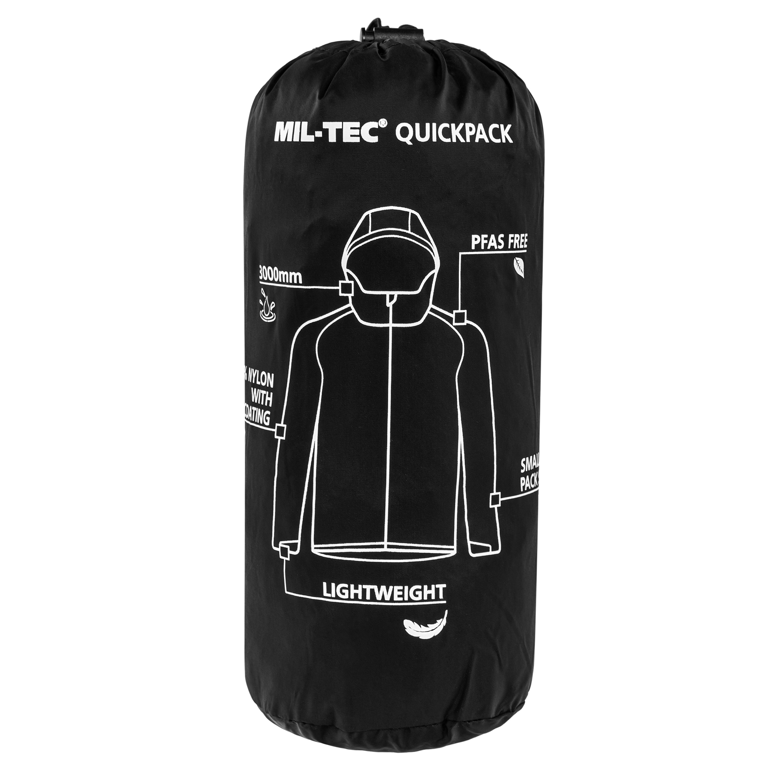 Kurtka Mil-Tec Wet Weather Jacket Quickpack - Black