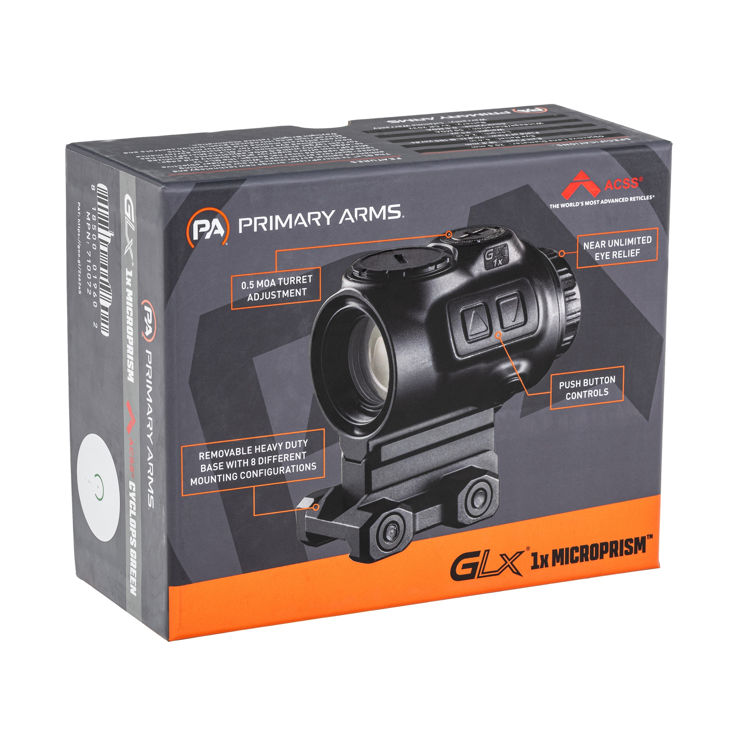 Celownik pryzmatyczny Primary Arms GLx 1X IR MicroPrism ACSS Cyclops Gen III Green