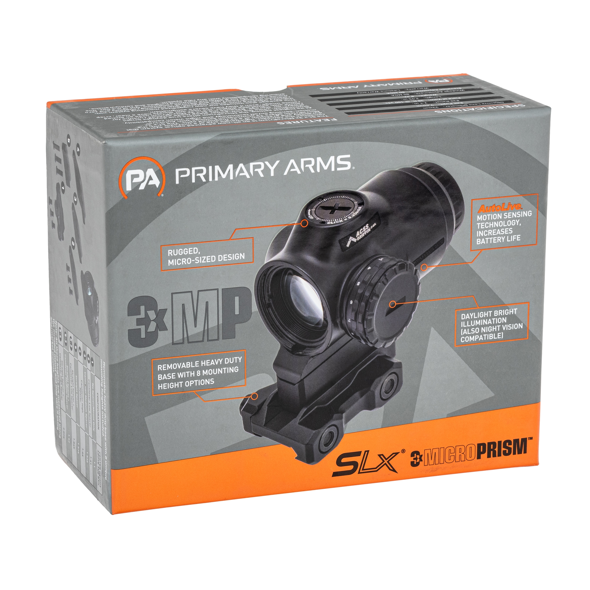 Коліматор Primary Arms SLx 3X IR MicroPrism ACSS Raptor Reticle - 5.56 / .308  Yard Red