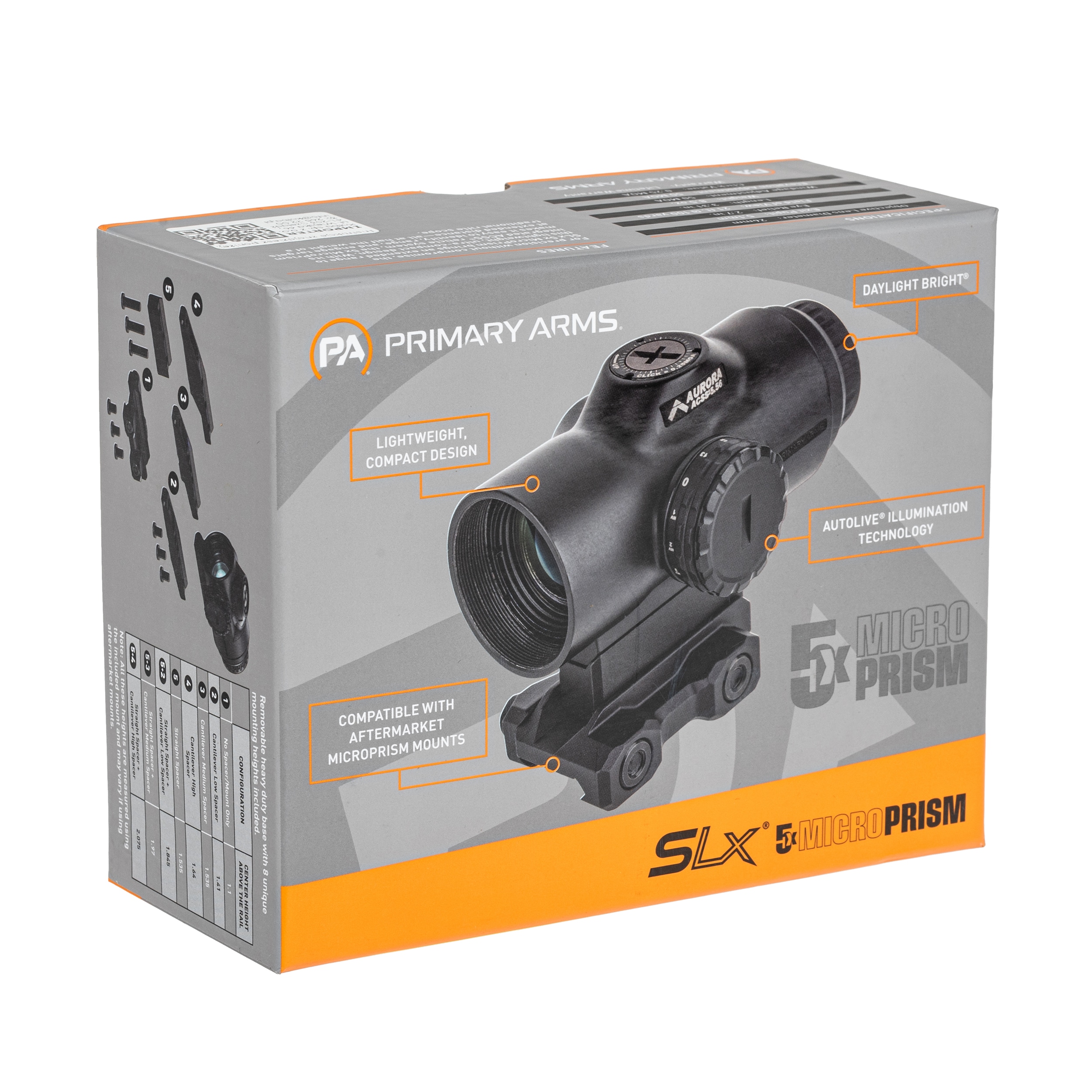 Celownik pryzmatyczny Primary Arms SLx 5X IR MicroPrism ACSS Aurora 5.56/.308 Reticle Yard Red