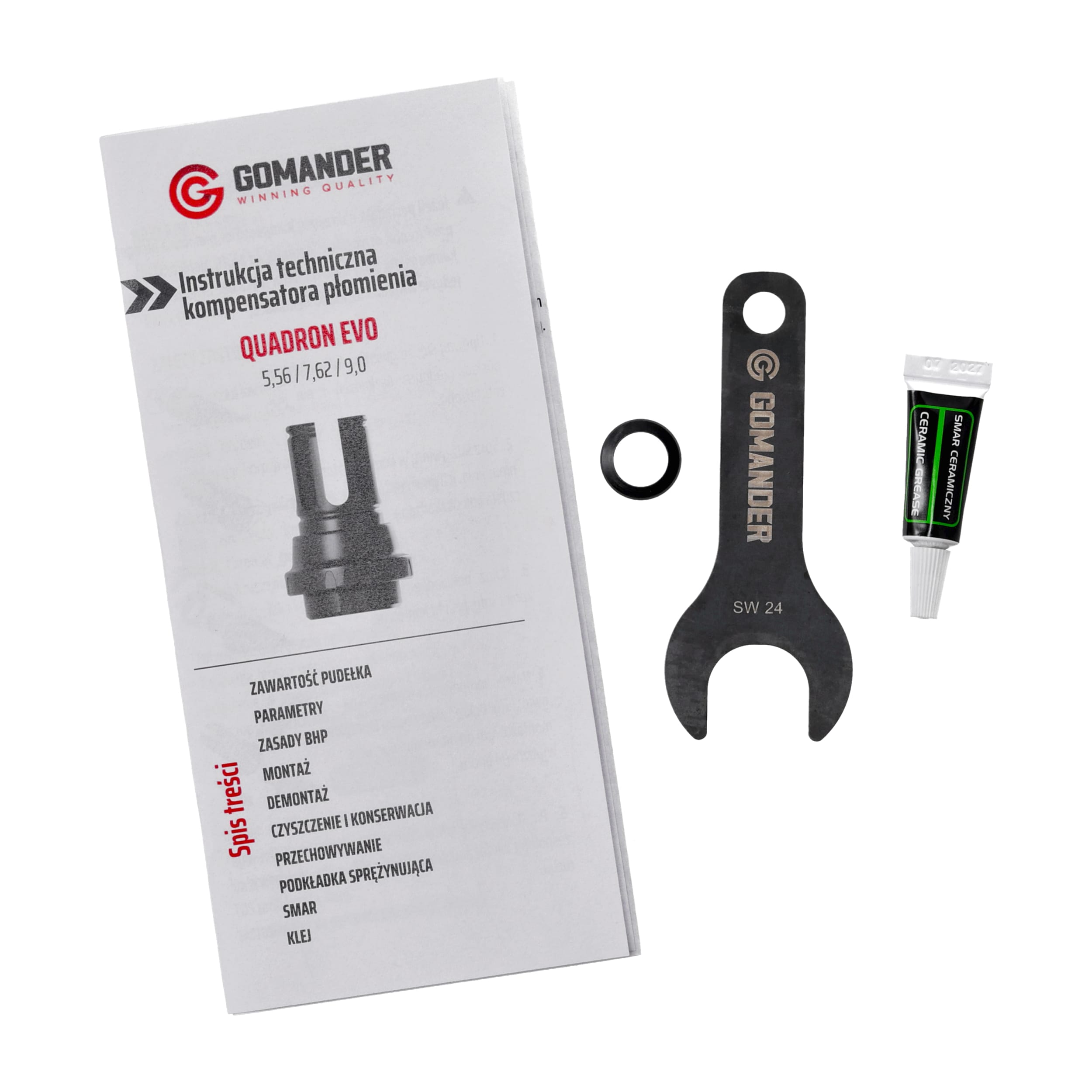 Kompensator Gomander Quadron Evo 5,56 mm 1/2x28 UNEF - Black