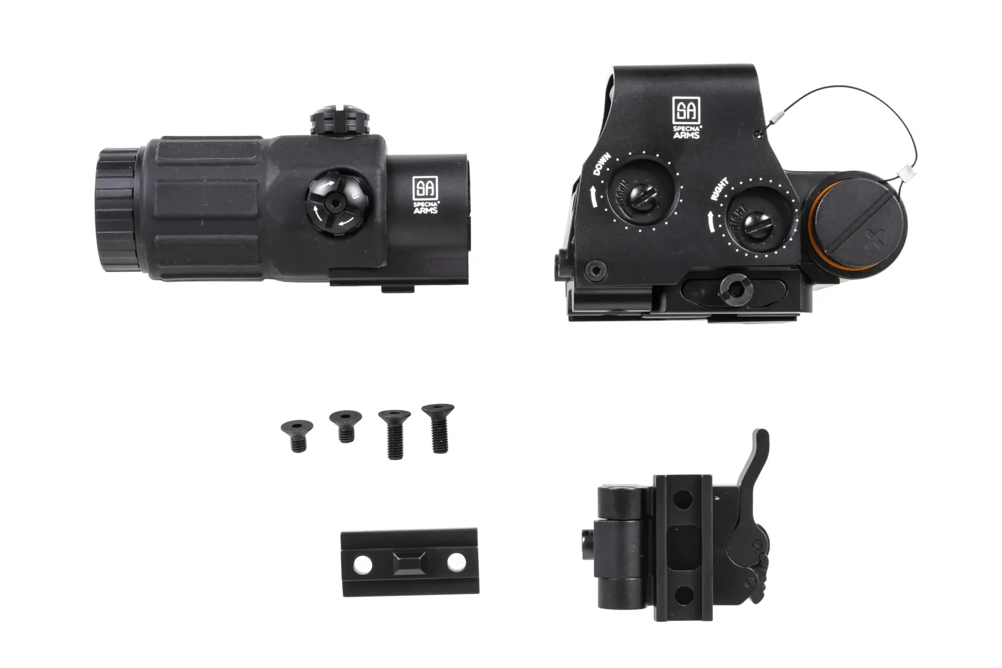 Коліматор Specna Arms CORE Holo V2 + Приціл типу magnifier CORE 3x22 з кріпленням QD