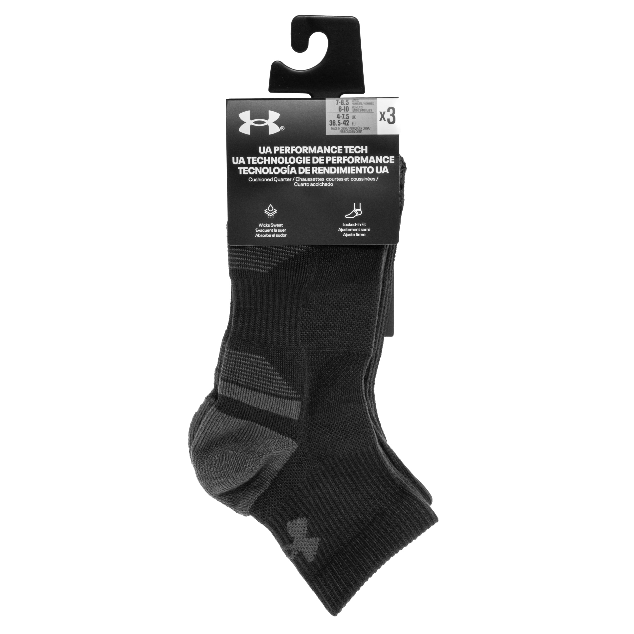 Skarpety Under Armour Performance Tech Mid Cut Black/Jet Grey - 3 pary