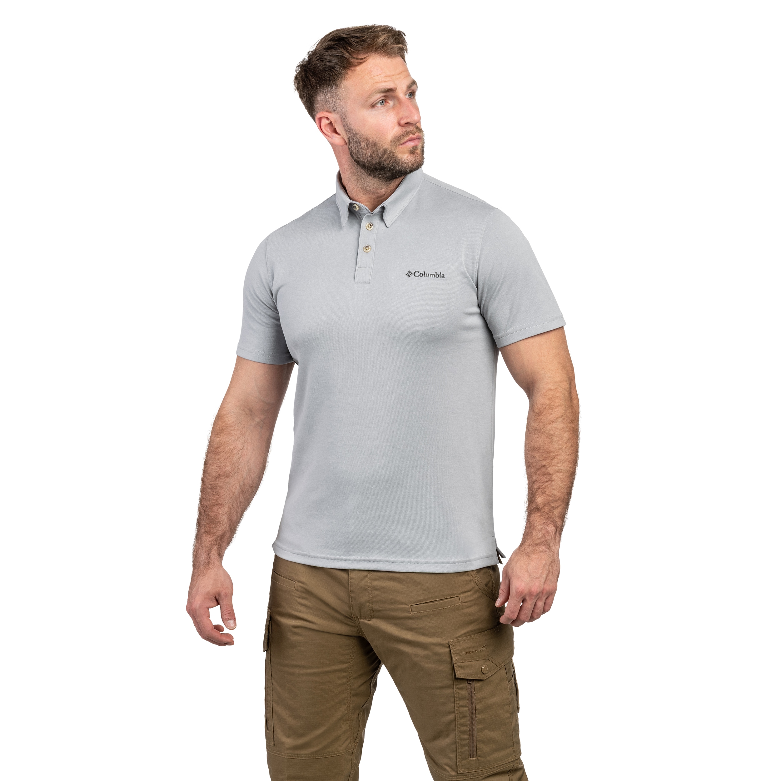 Koszulka polo Columbia Nelson Point - Columbia Grey