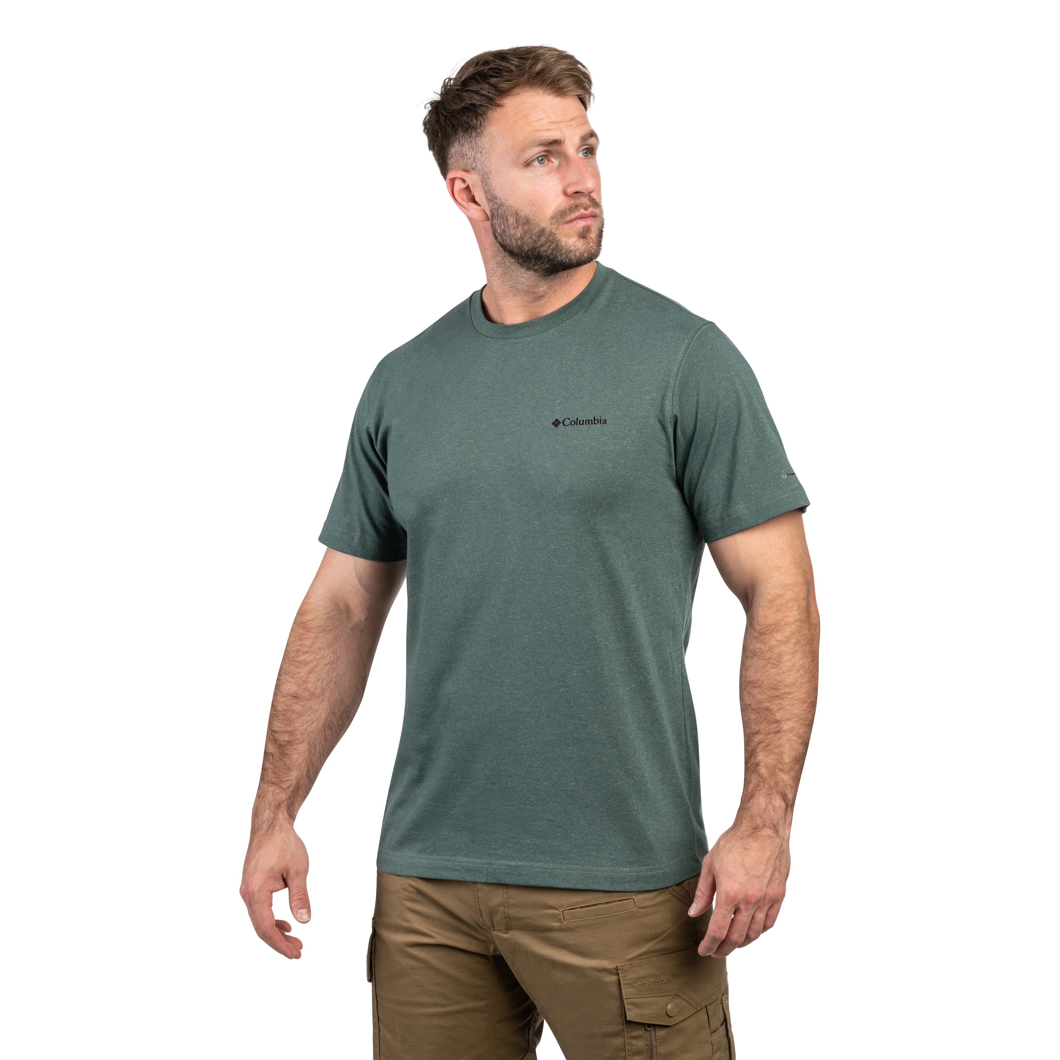 Koszulka T-shirt termoaktywna Columbia Thistletown Hills Short Sleeve - Stone Green Heather