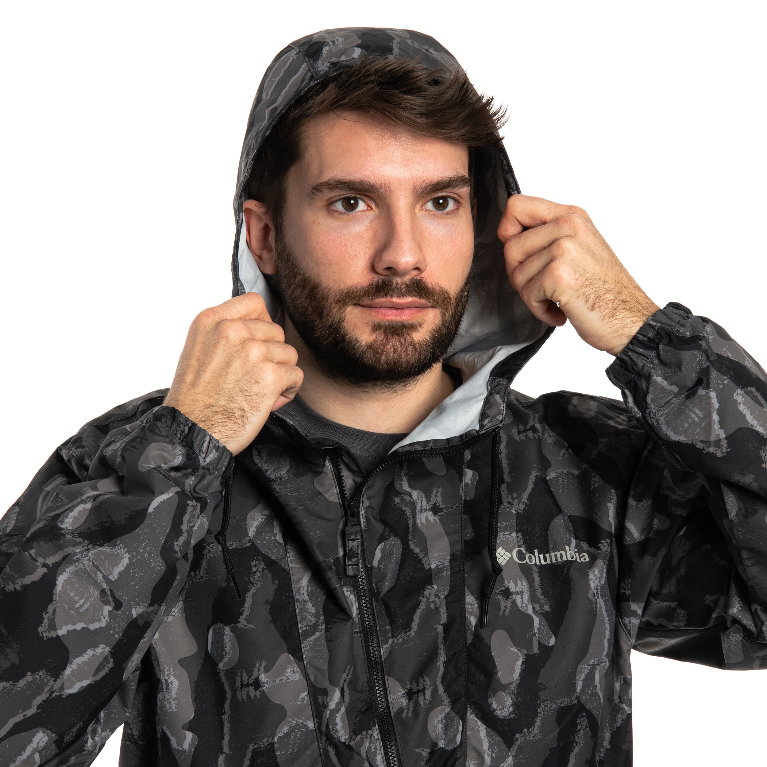 Kurtka Columbia Spire Valley Novelty Windbreaker - Black Treebark/Black