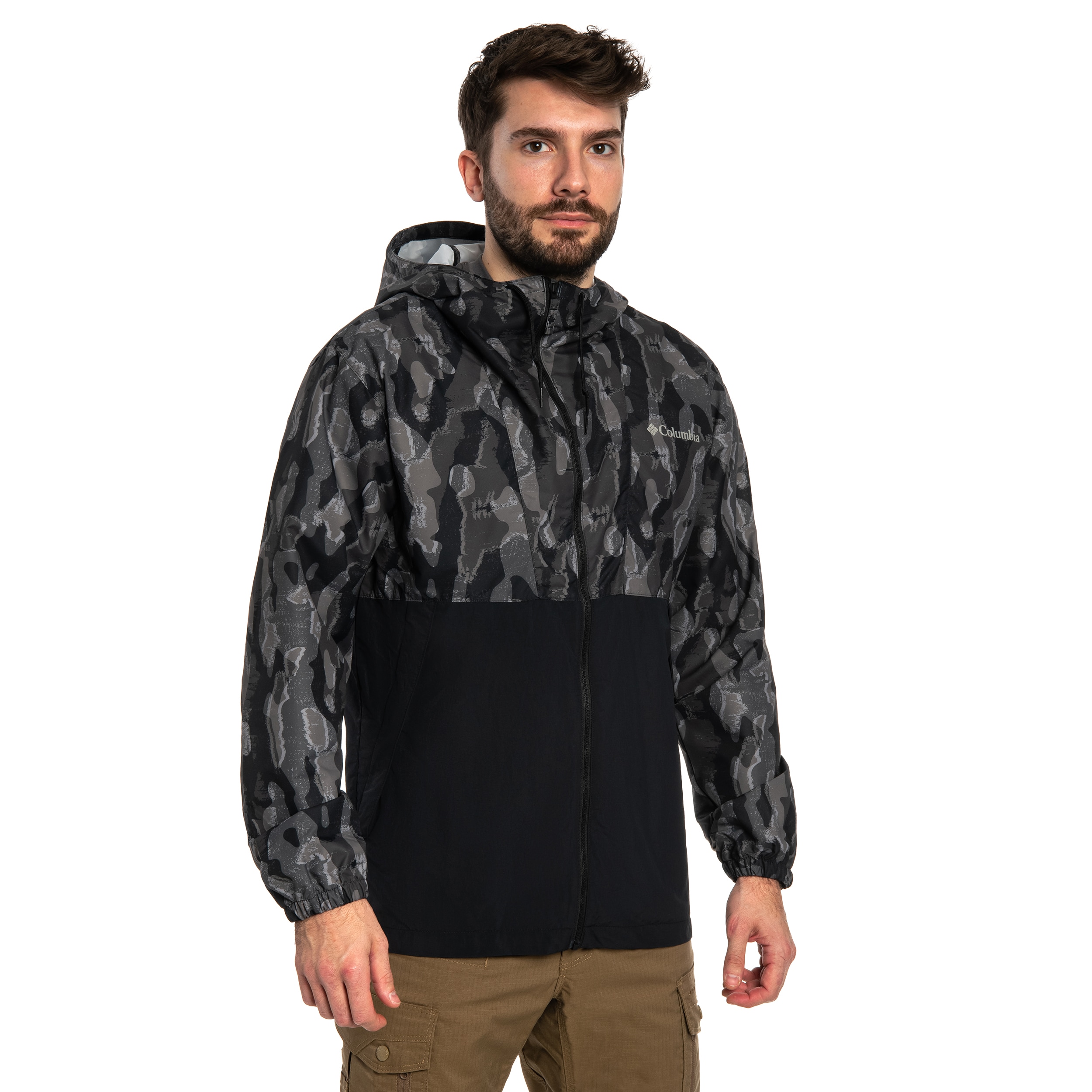 Kurtka Columbia Spire Valley Novelty Windbreaker - Black Treebark/Black