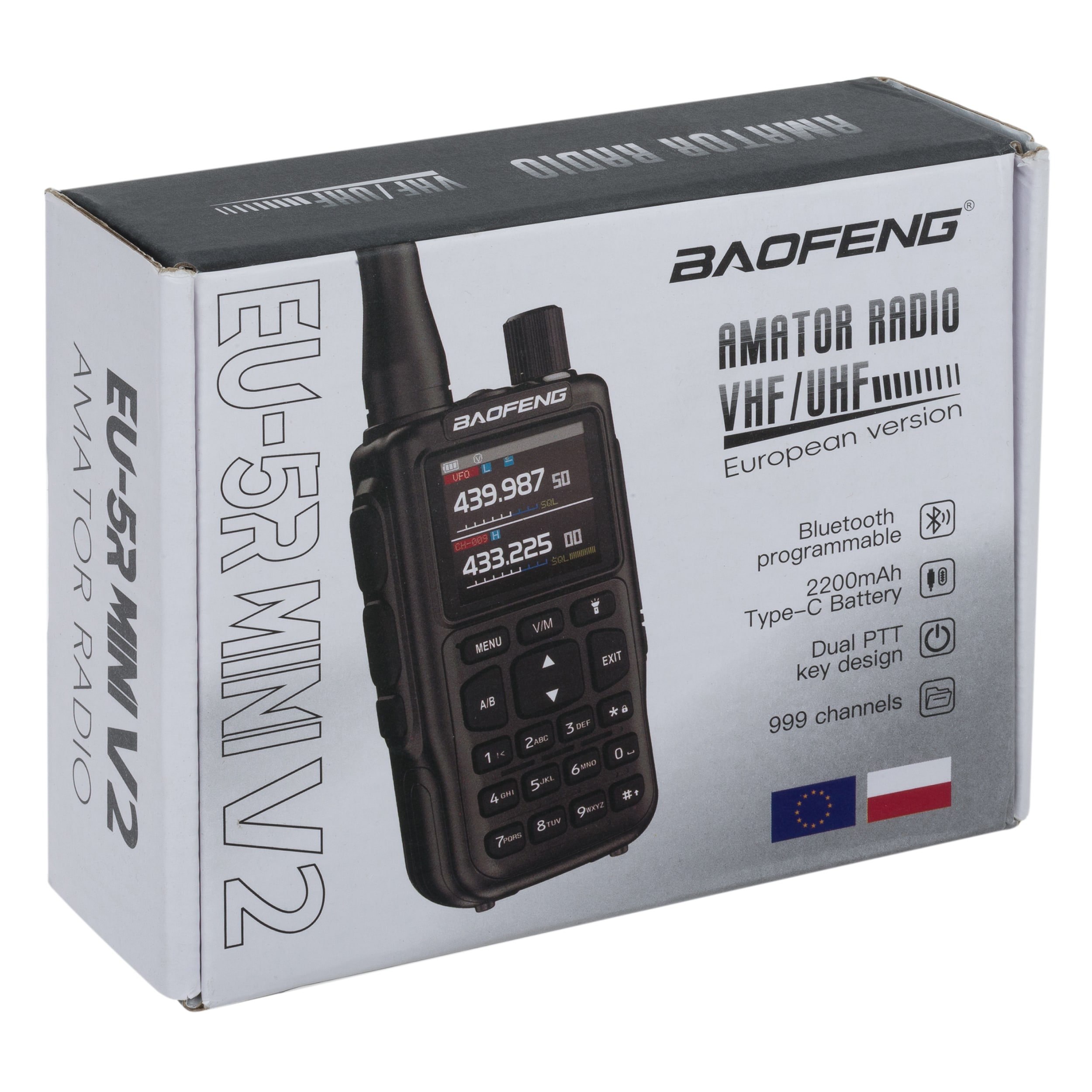 Радіостанція Baofeng EU-5R Mini 2200 мАг - Black