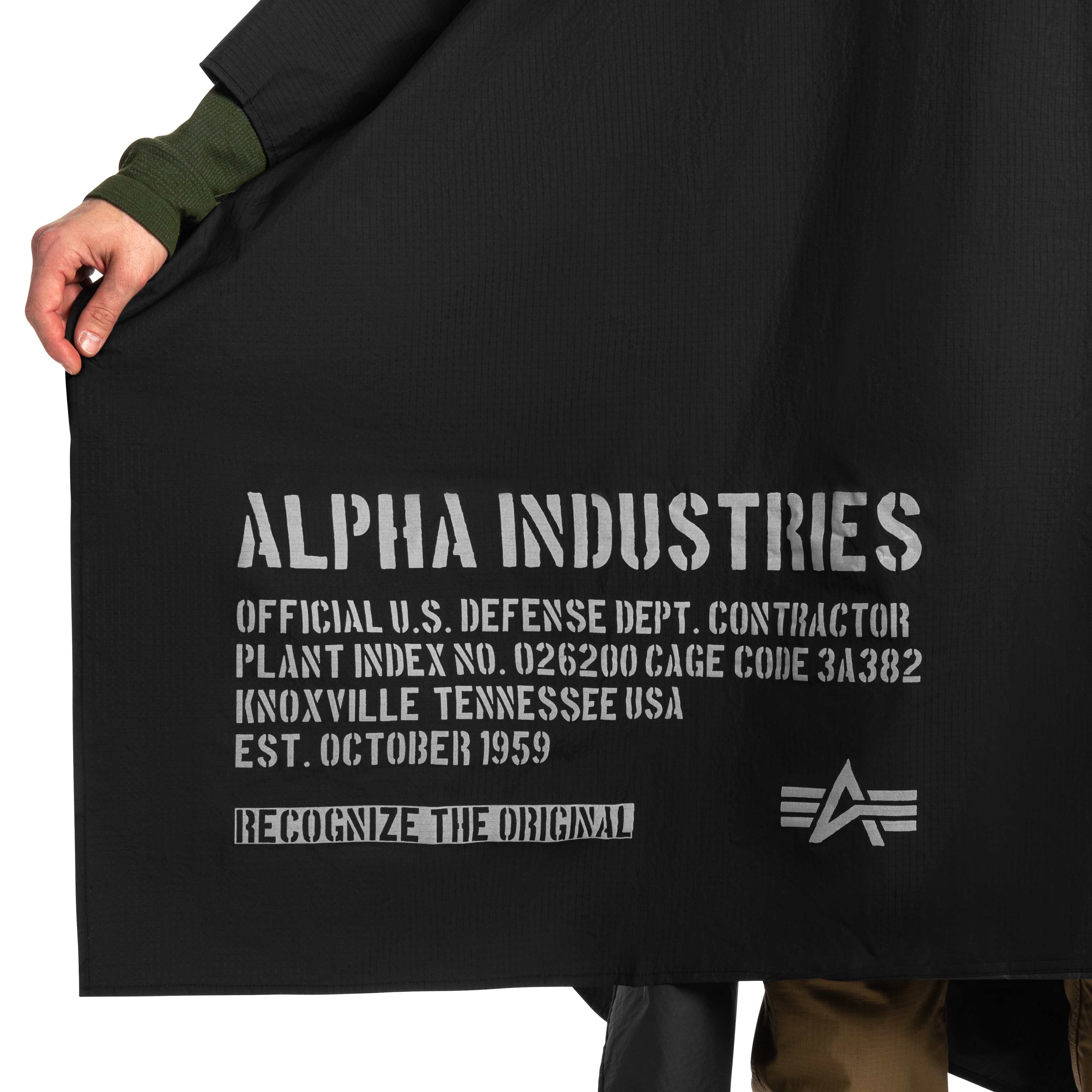 Ponczo Alpha Industries Packable Rain Cape - Black