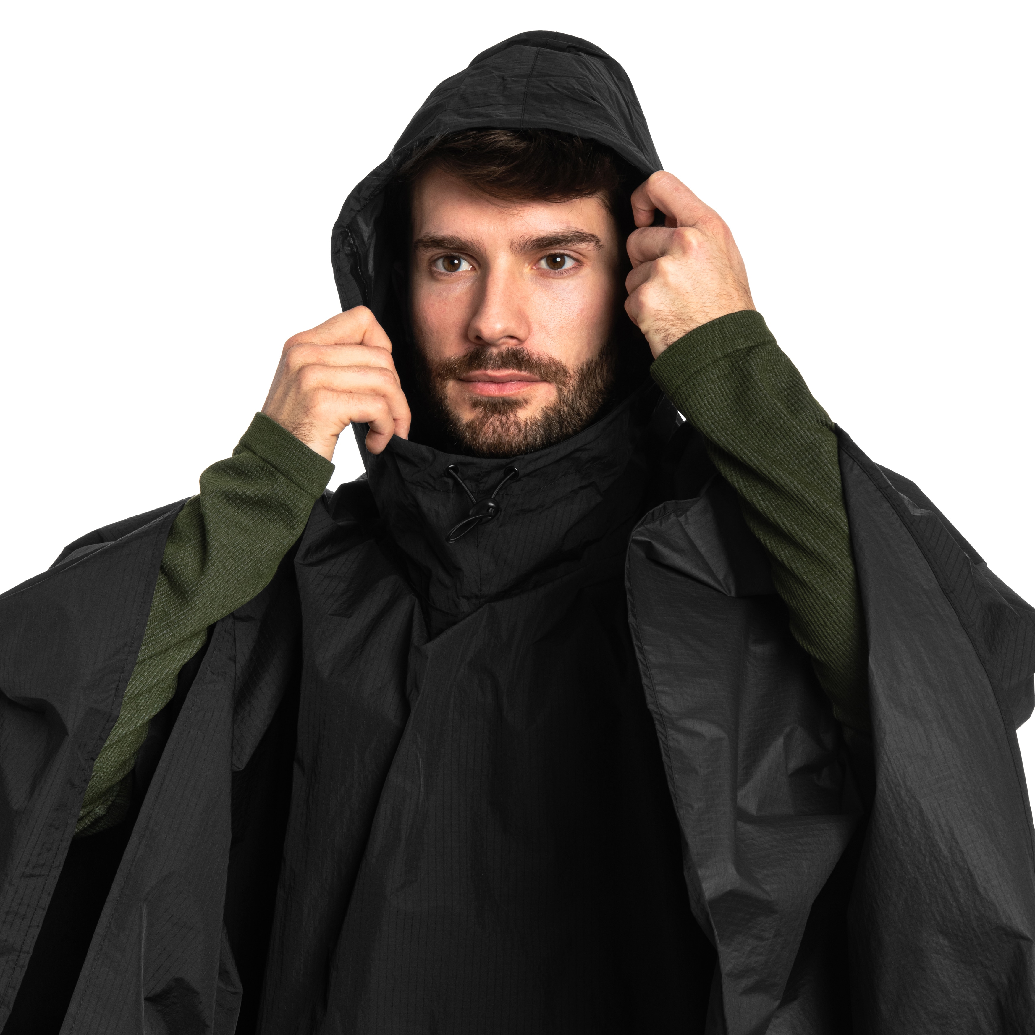 Ponczo Alpha Industries Packable Rain Cape - Black