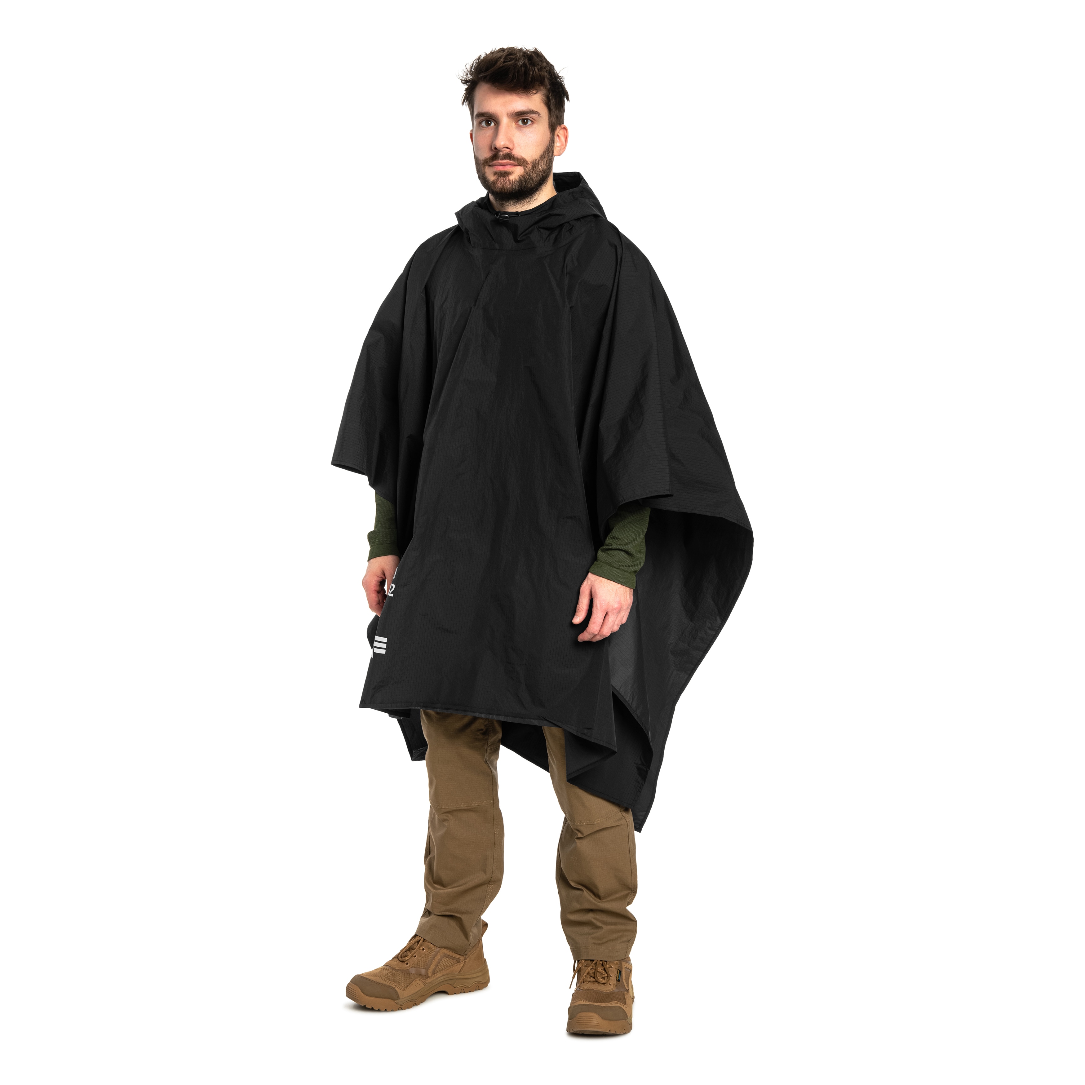 Ponczo Alpha Industries Packable Rain Cape - Black