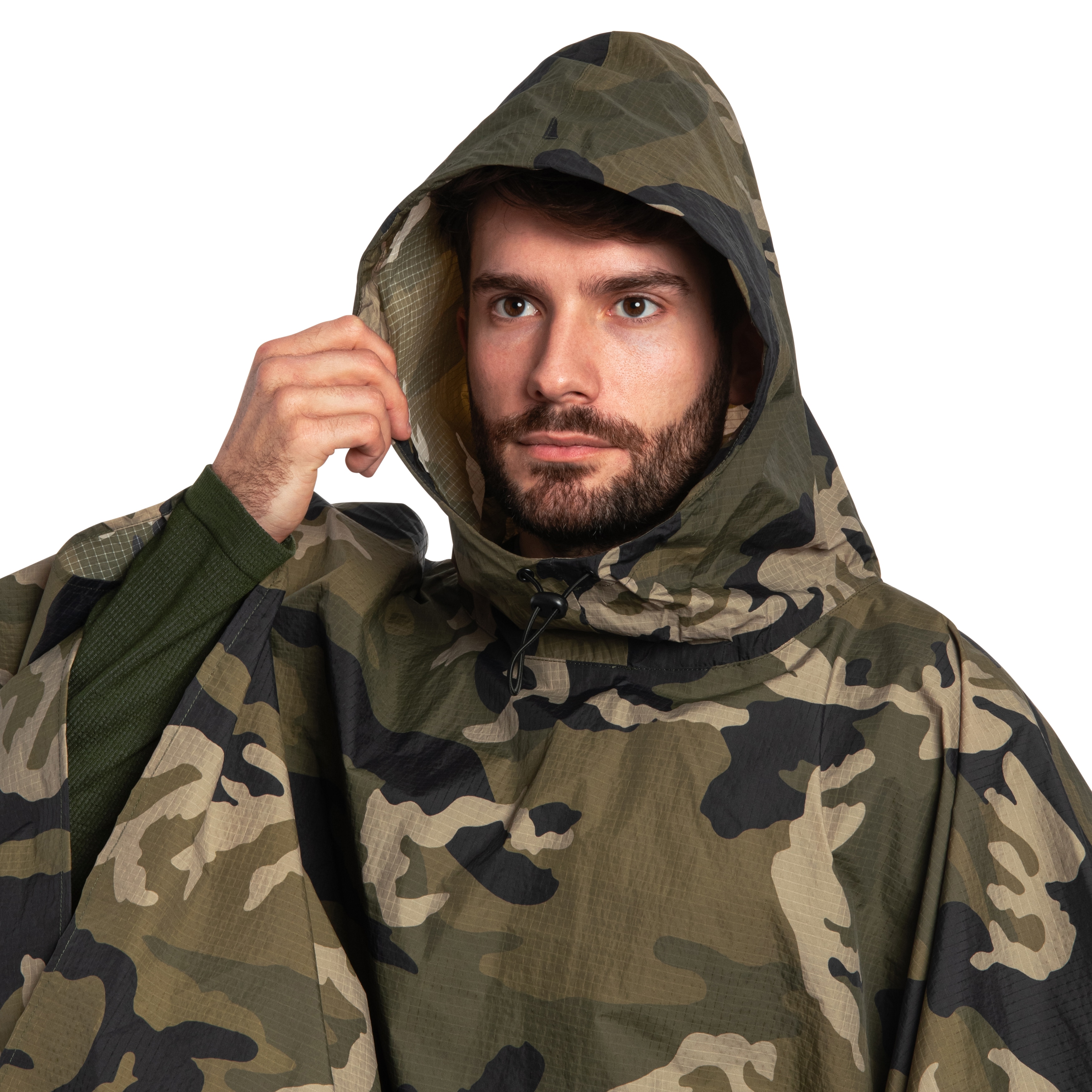 Ponczo Alpha Industries Packable Rain Cape - US Woodland