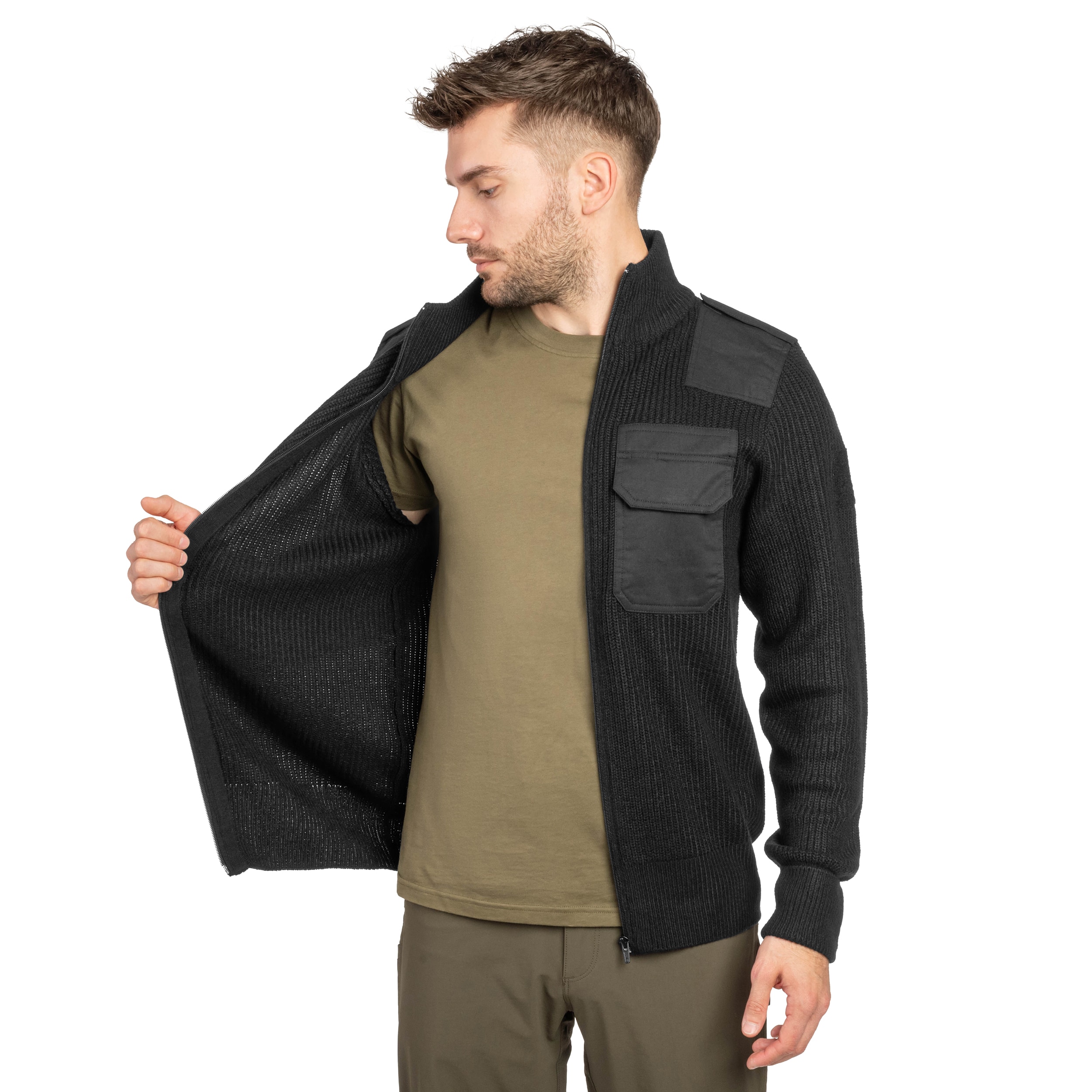 Sweter Brandit BW Cardigan - Black
