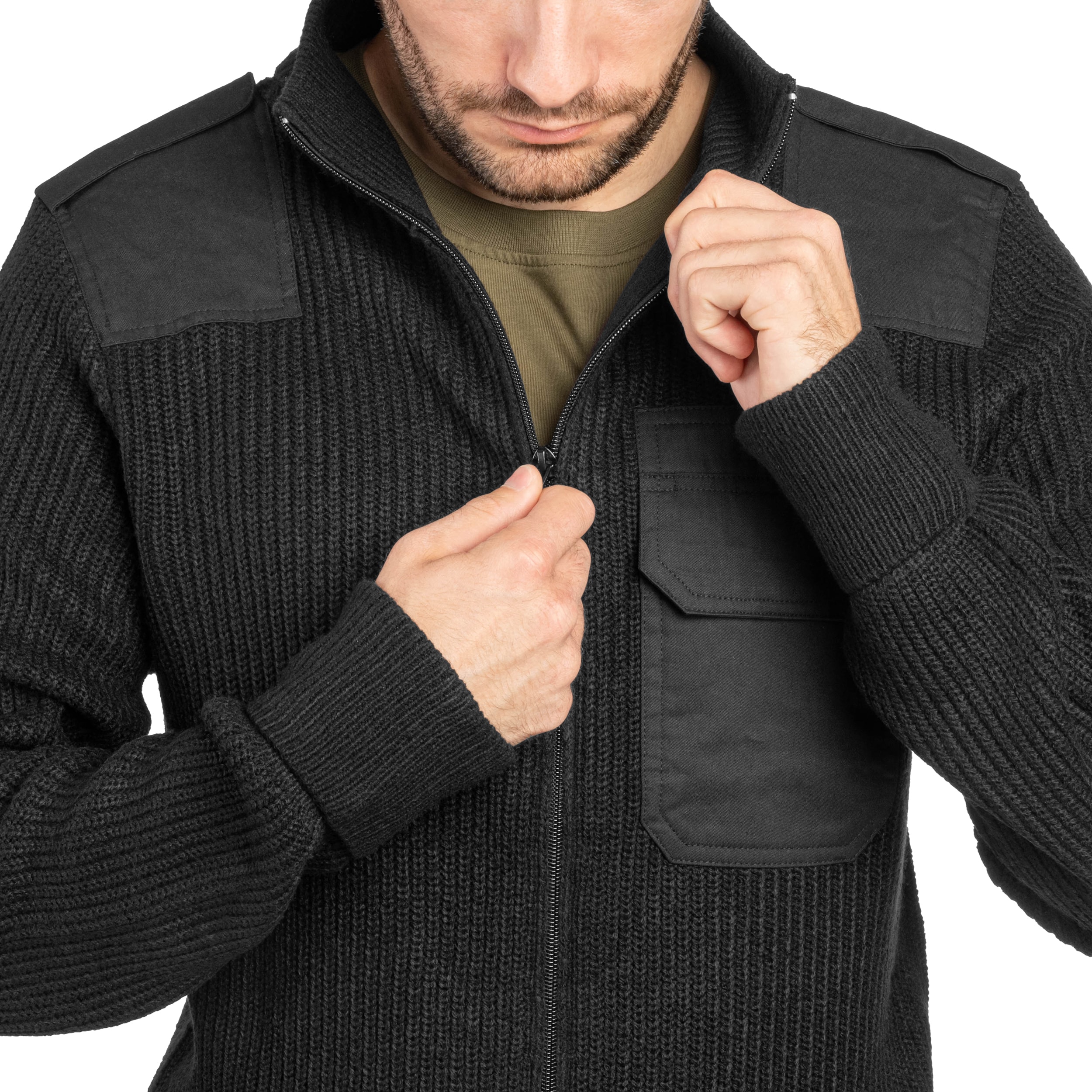 Sweter Brandit BW Cardigan - Black