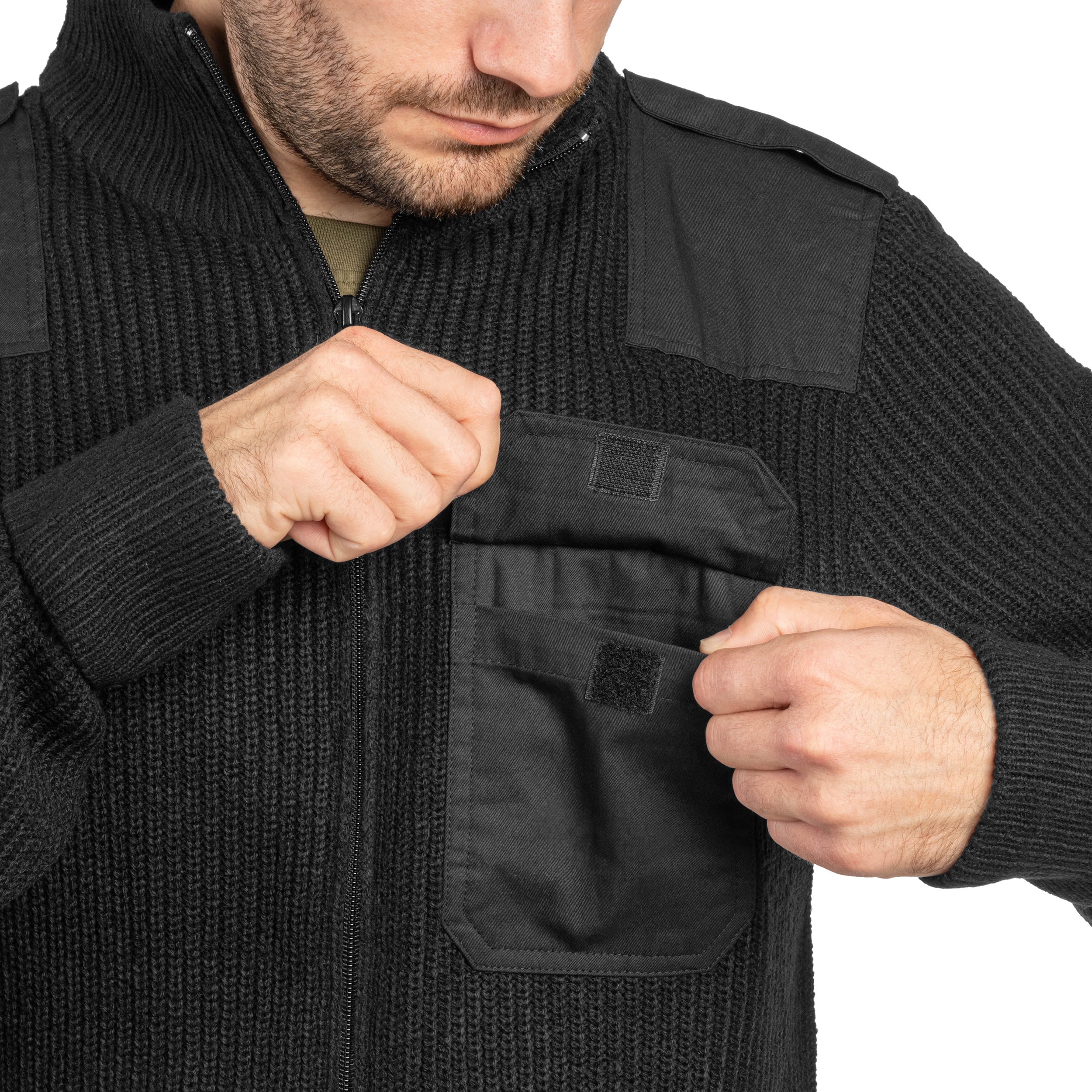 Sweter Brandit BW Cardigan - Black