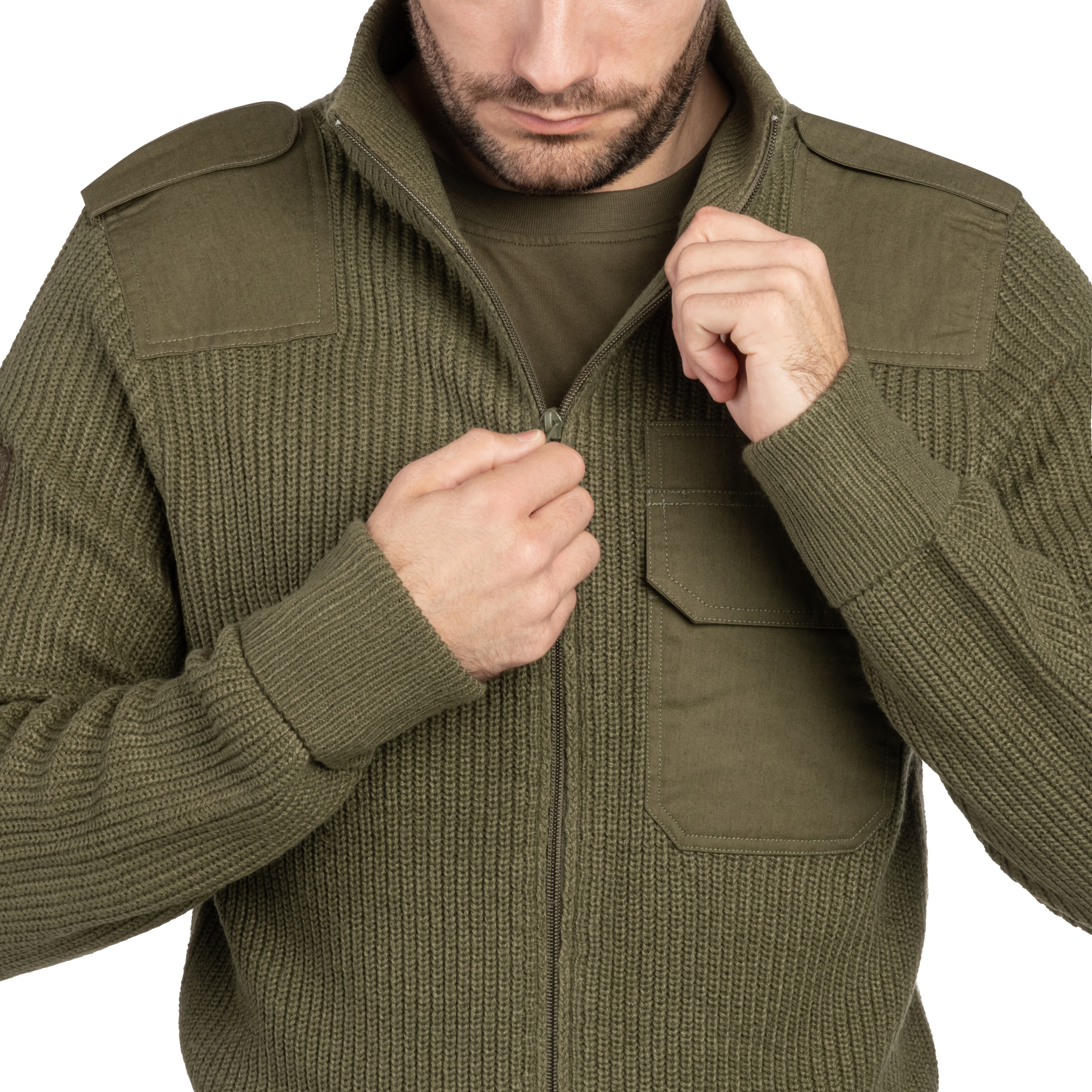 Sweter Brandit BW Cardigan - Olive