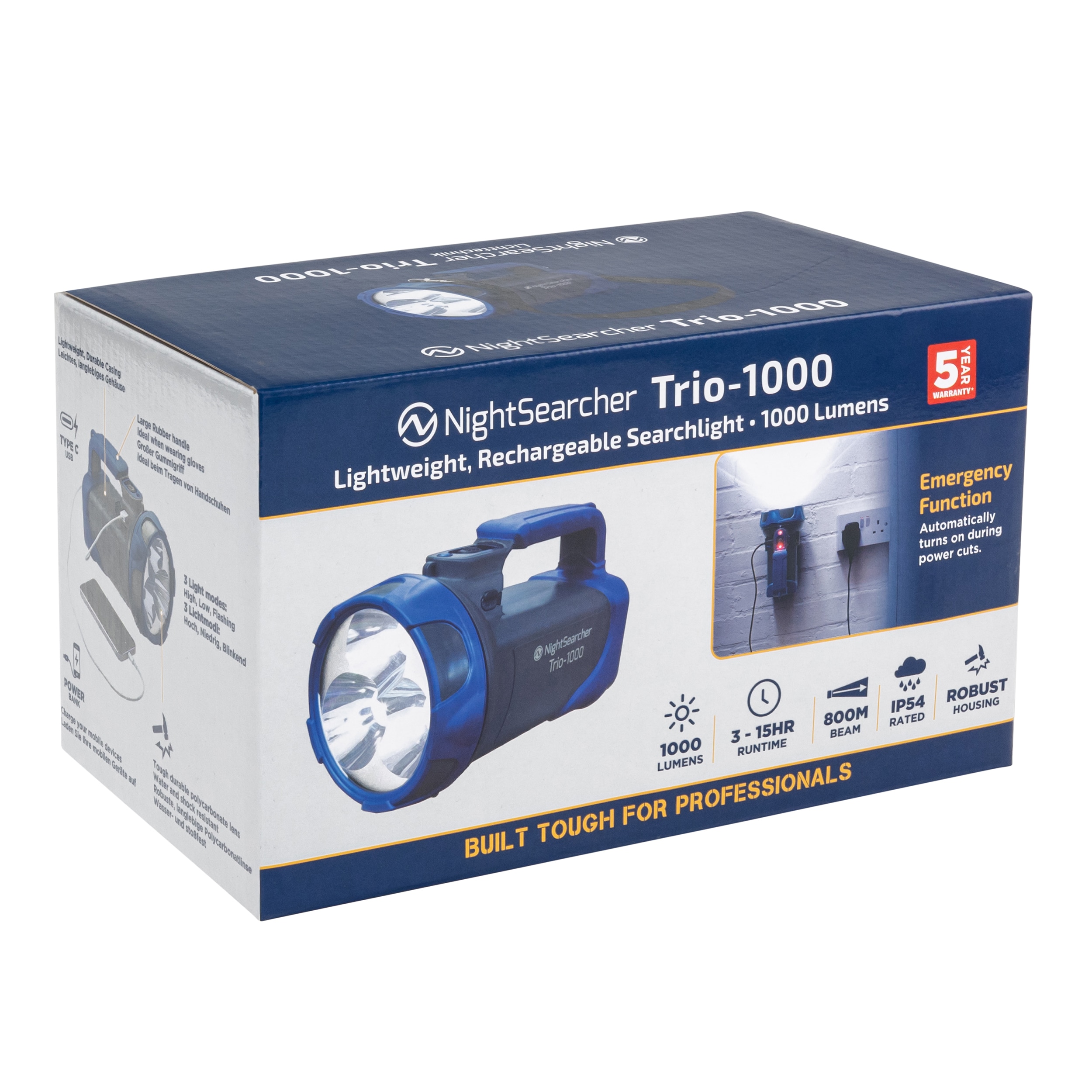 Latarka NightSearcher Trio-1000 Grey/Blue - 1000 lumenów