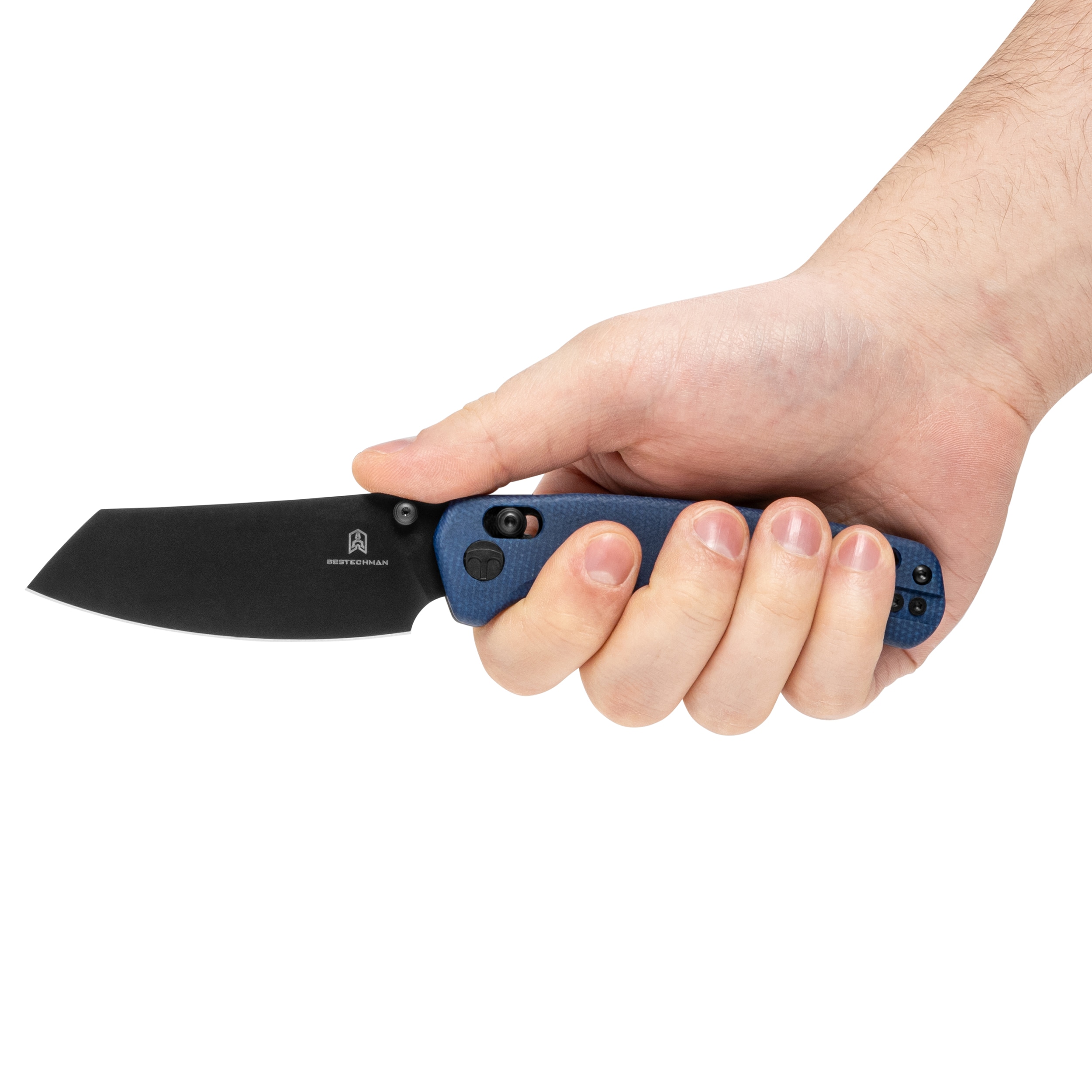 Nóż składany Bestechman Cicada's Wing Micarta - Light Blue/Black PVD