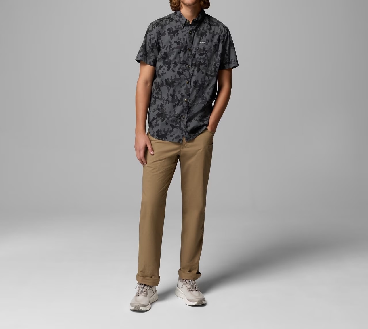 Koszula Columbia Rapid Rivers Printed Short Sleeve - Charcoal/Midrange Camo