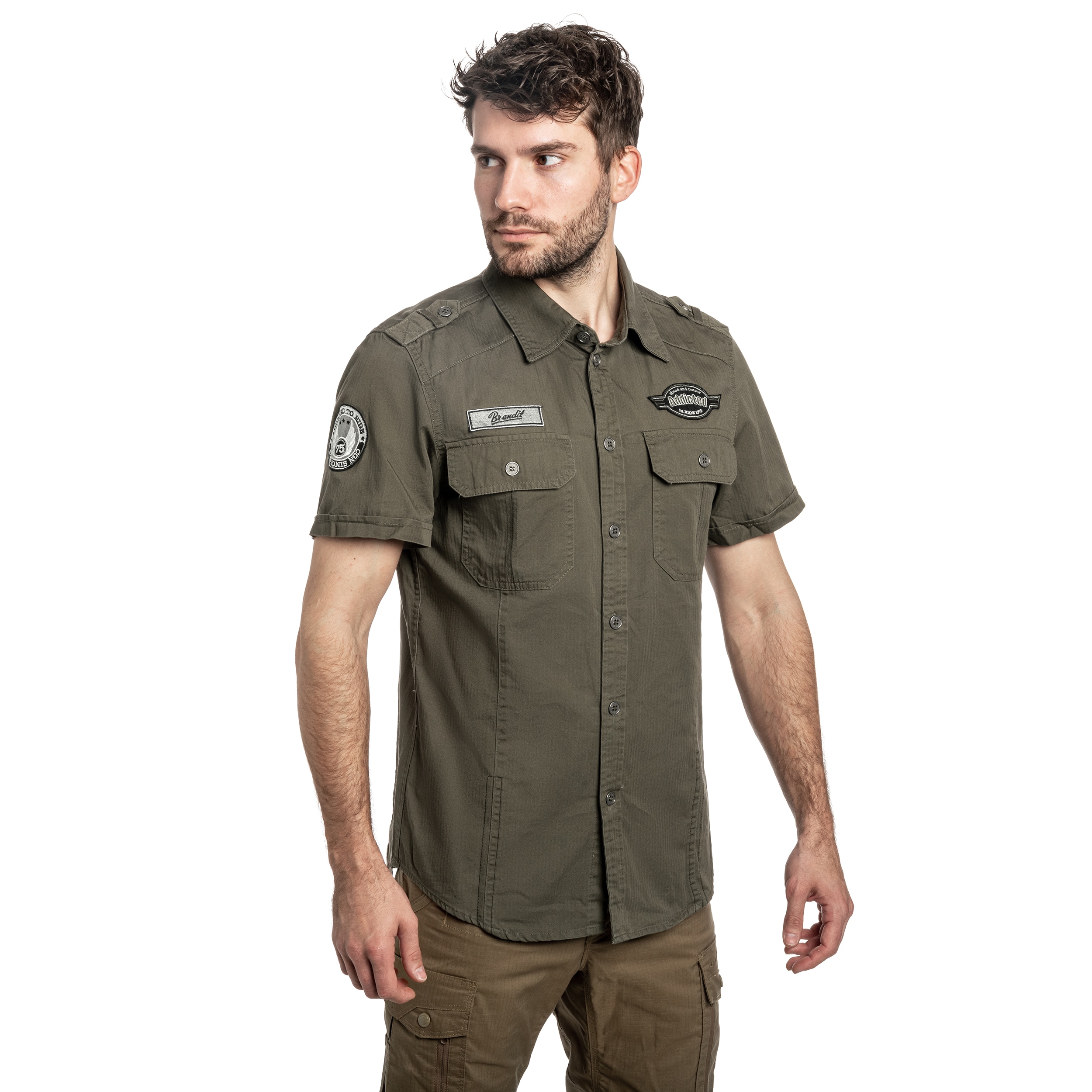 Koszula Brandit Luis Vintage Short Sleeve - Olive