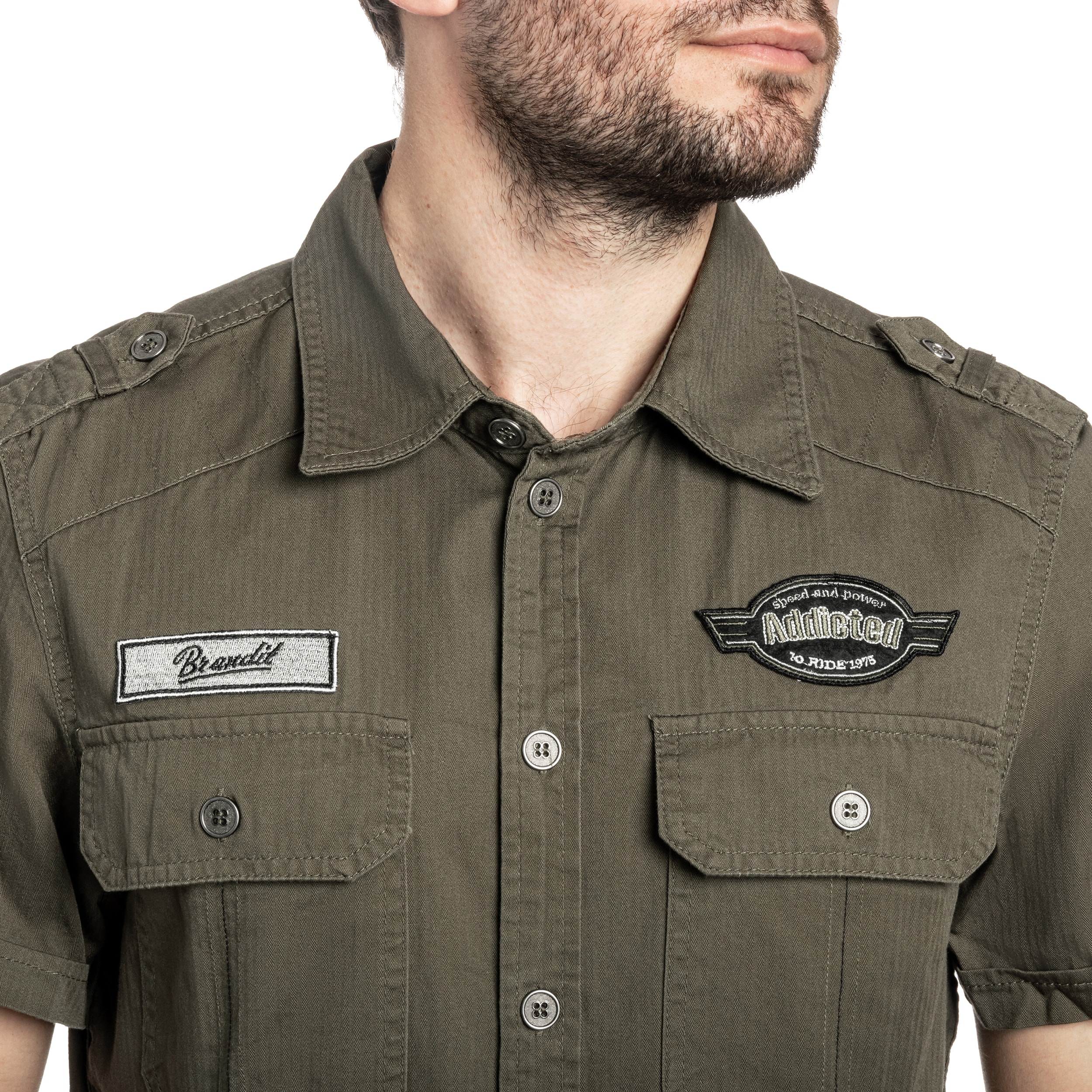 Koszula Brandit Luis Vintage Short Sleeve - Olive