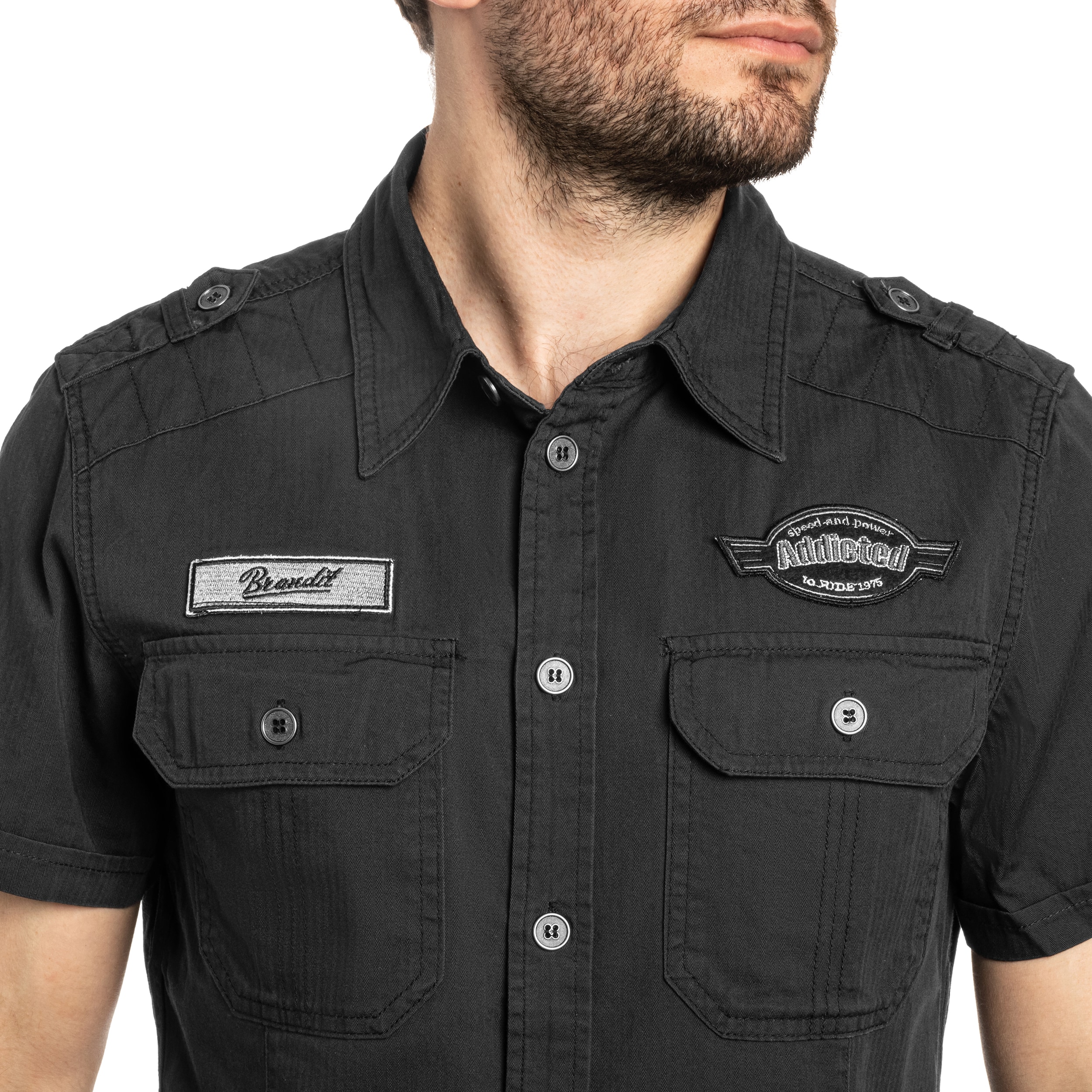 Koszula Brandit Luis Vintage Short Sleeve - Black