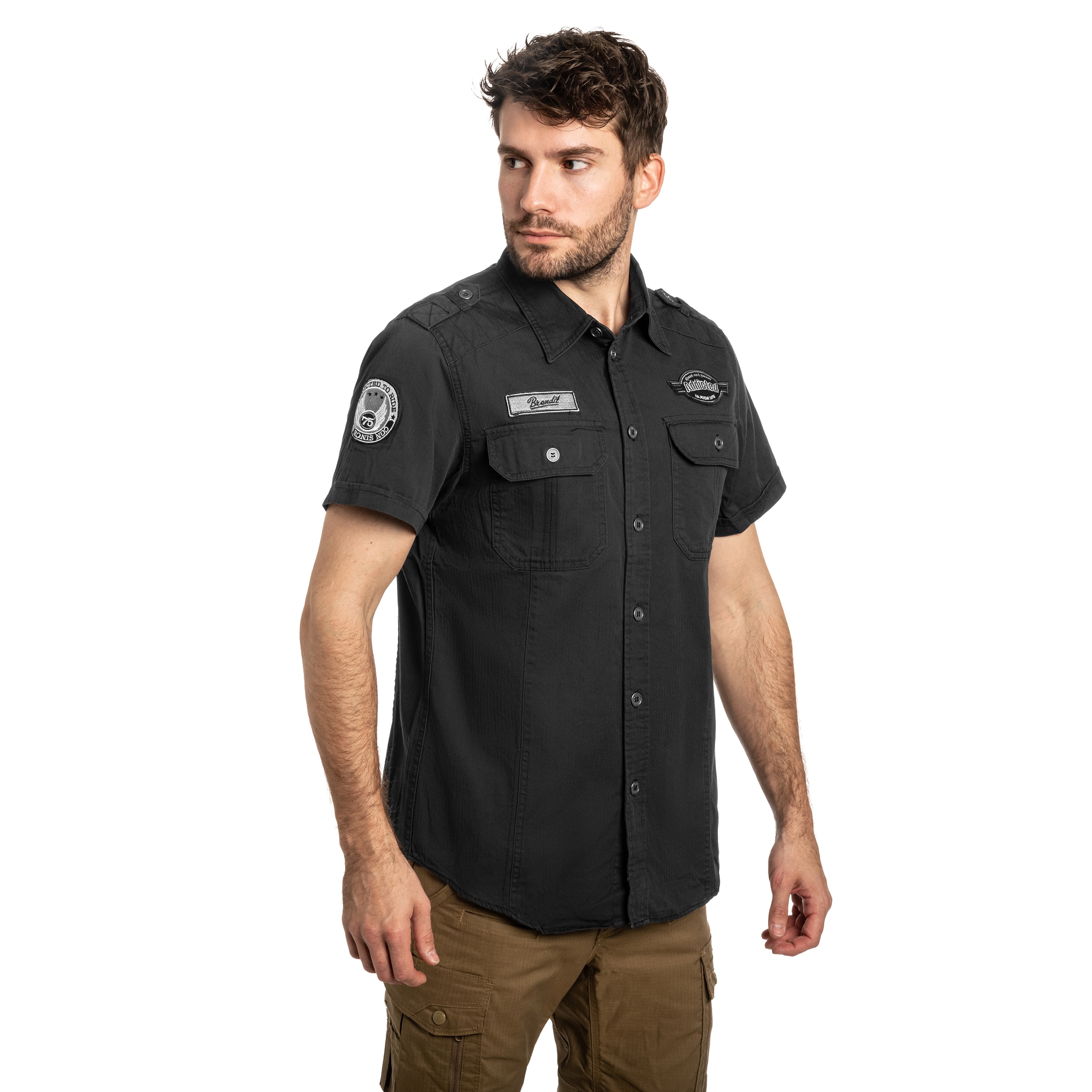 Koszula Brandit Luis Vintage Short Sleeve - Black