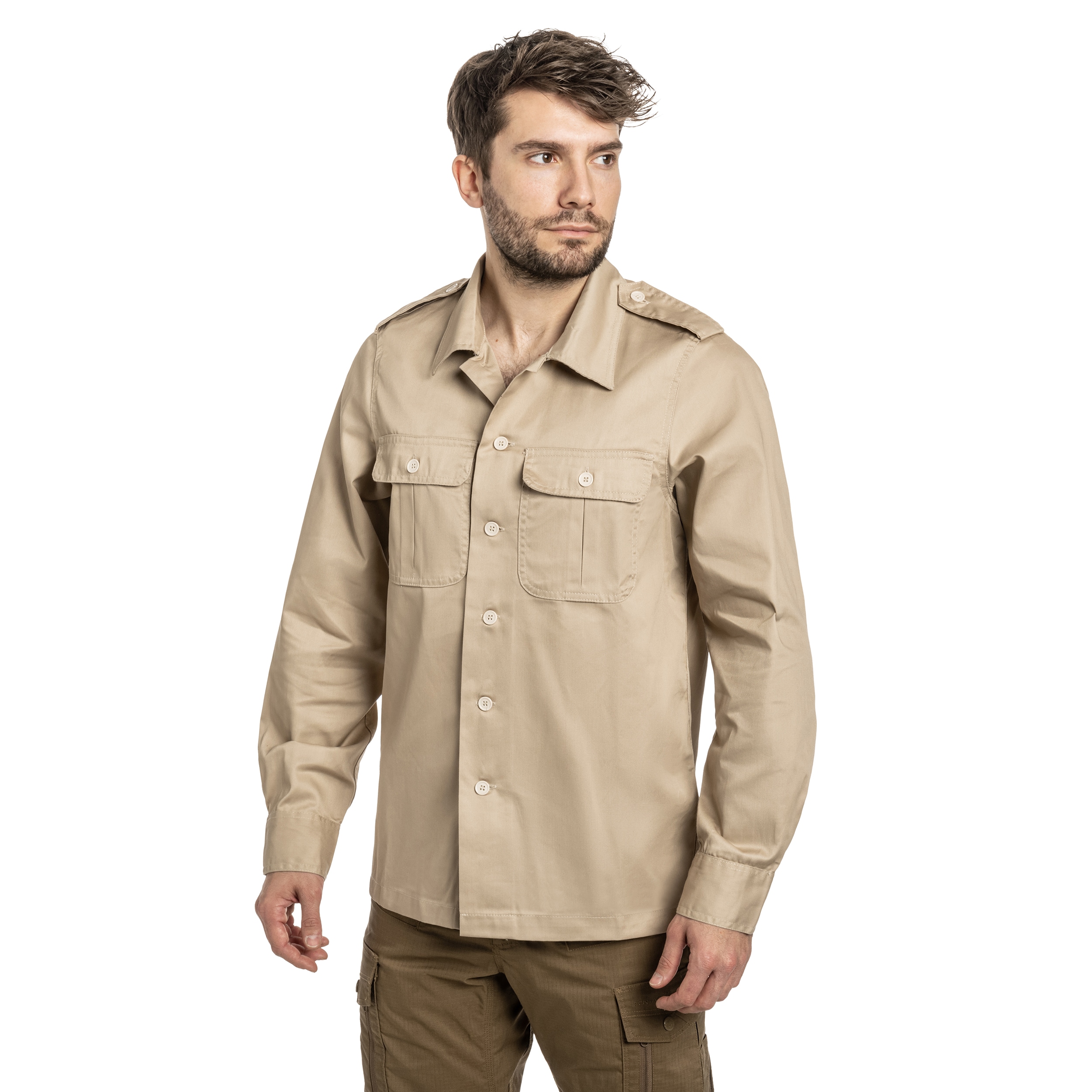 Koszula Brandit US Hemd Long Sleeve - Beige