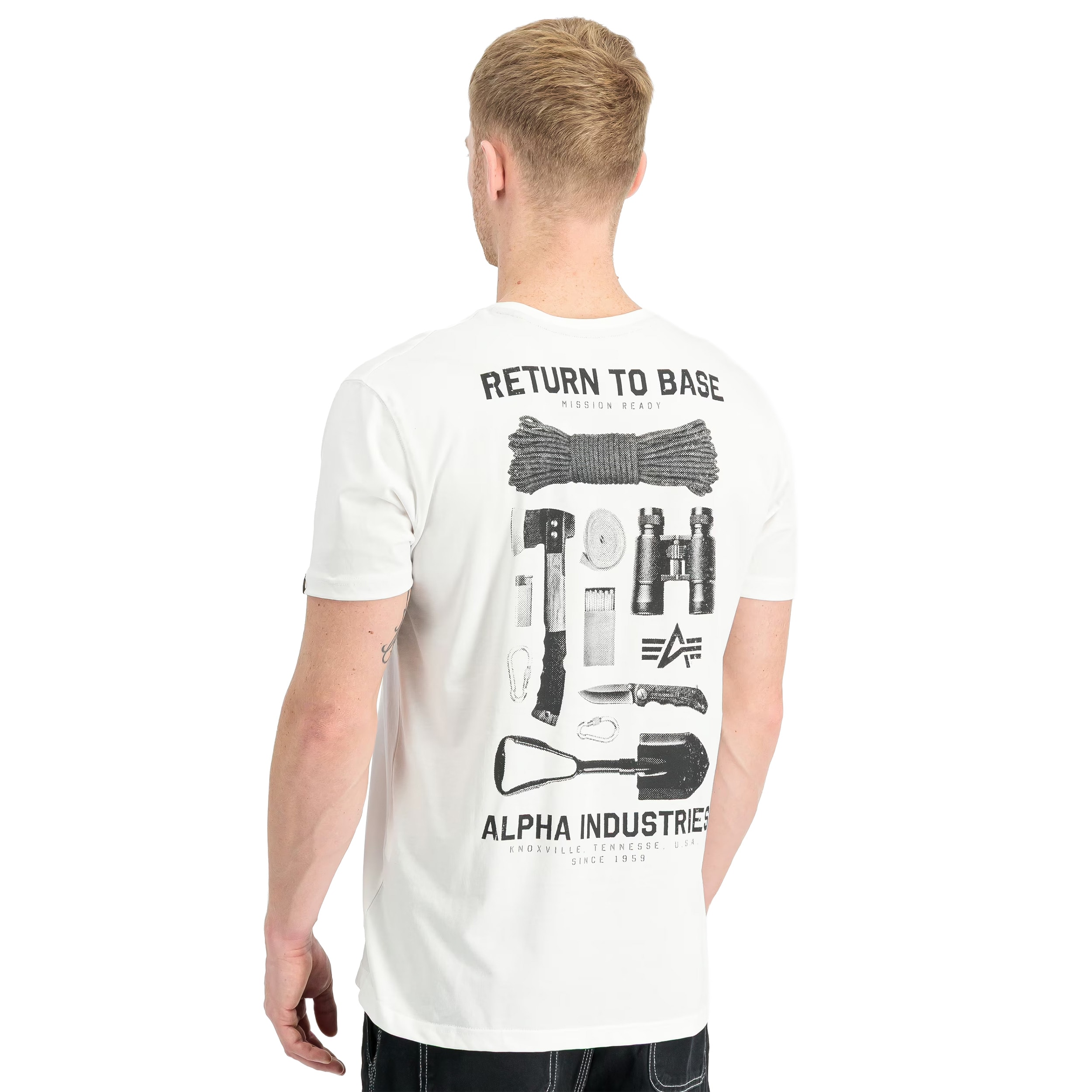 Koszulka T-shirt Alpha Industries Return to Base - White