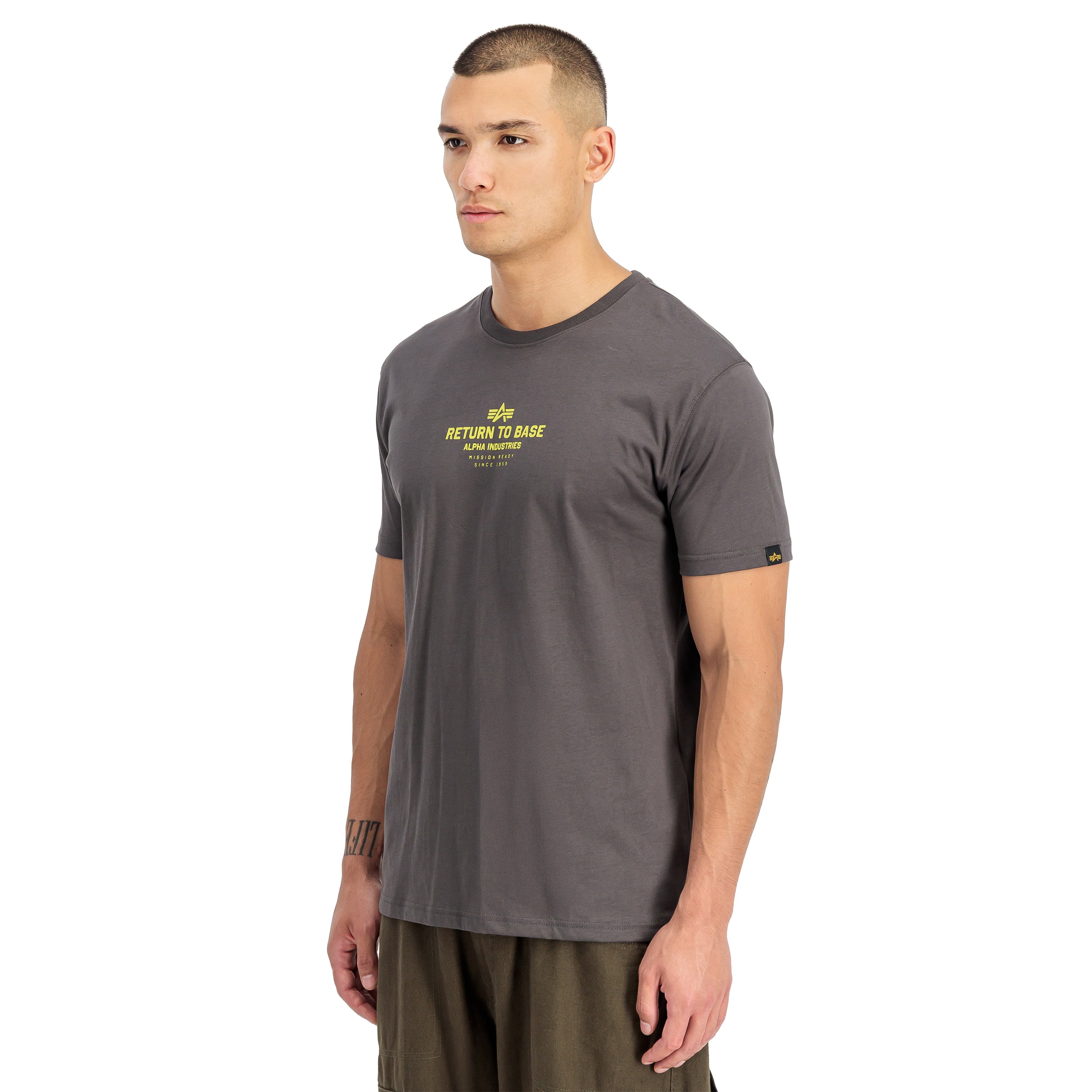 Koszulka T-shirt Alpha Industries Return to Base - Vintage Grey
