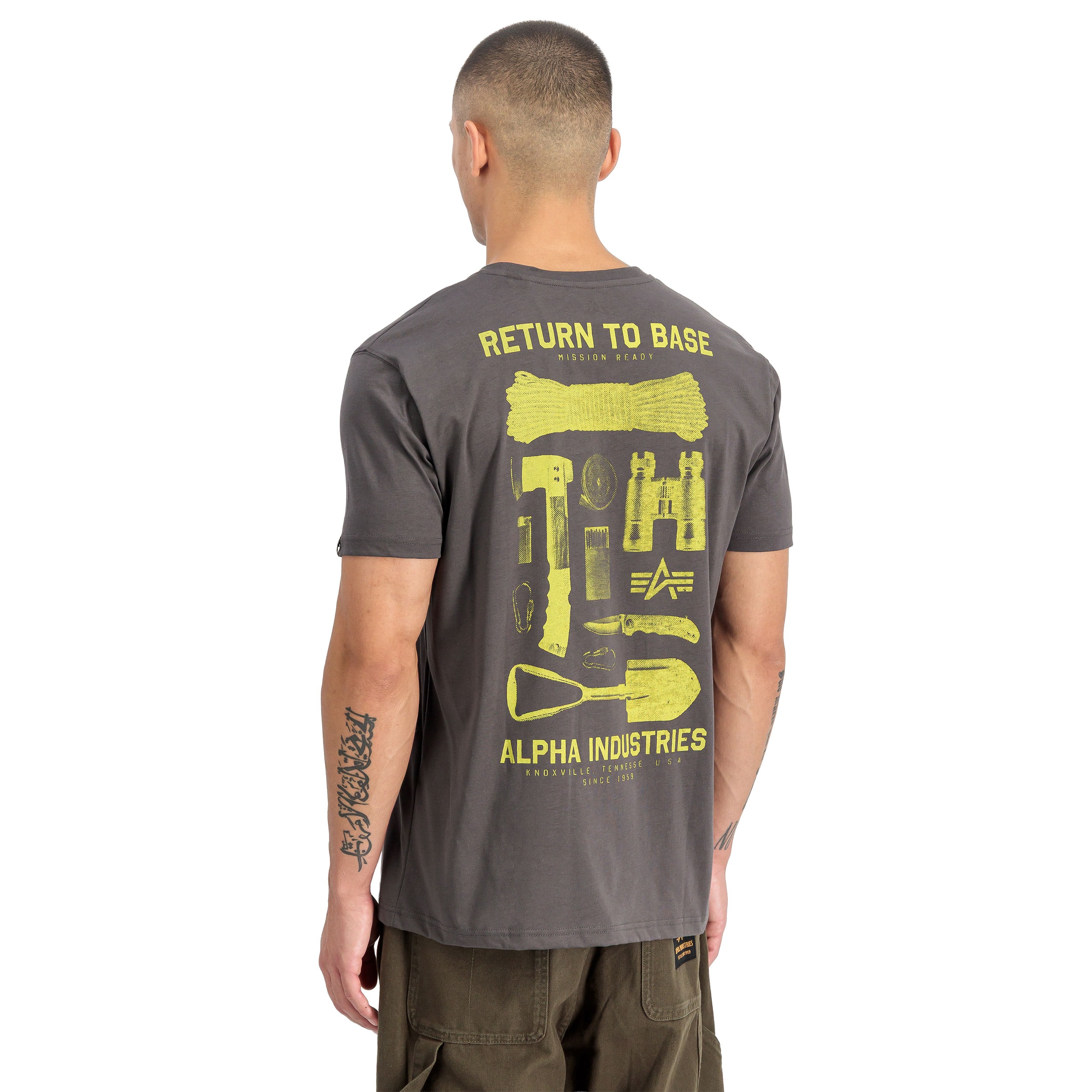 Koszulka T-shirt Alpha Industries Return to Base - Vintage Grey