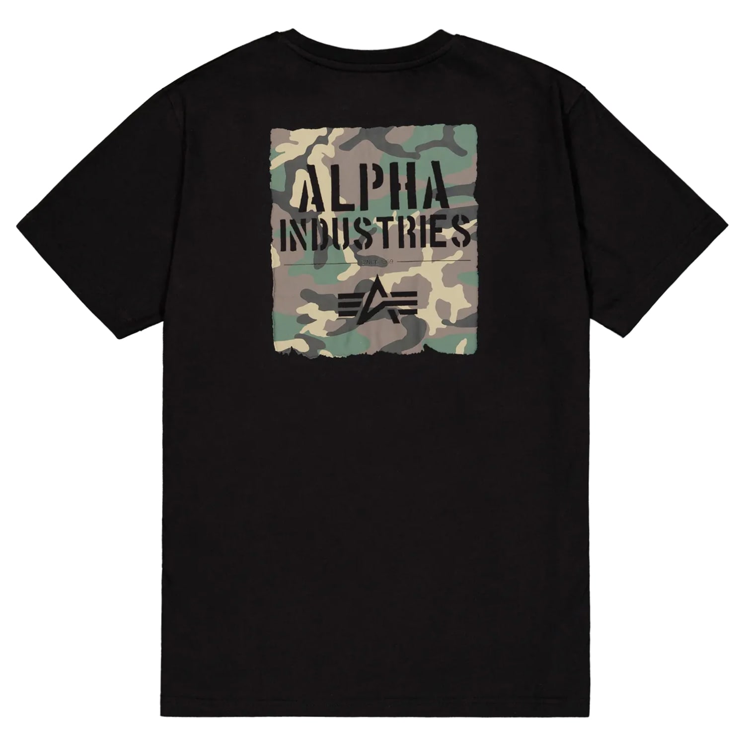 Koszulka T-Shirt Alpha Industries Camo Print - Black